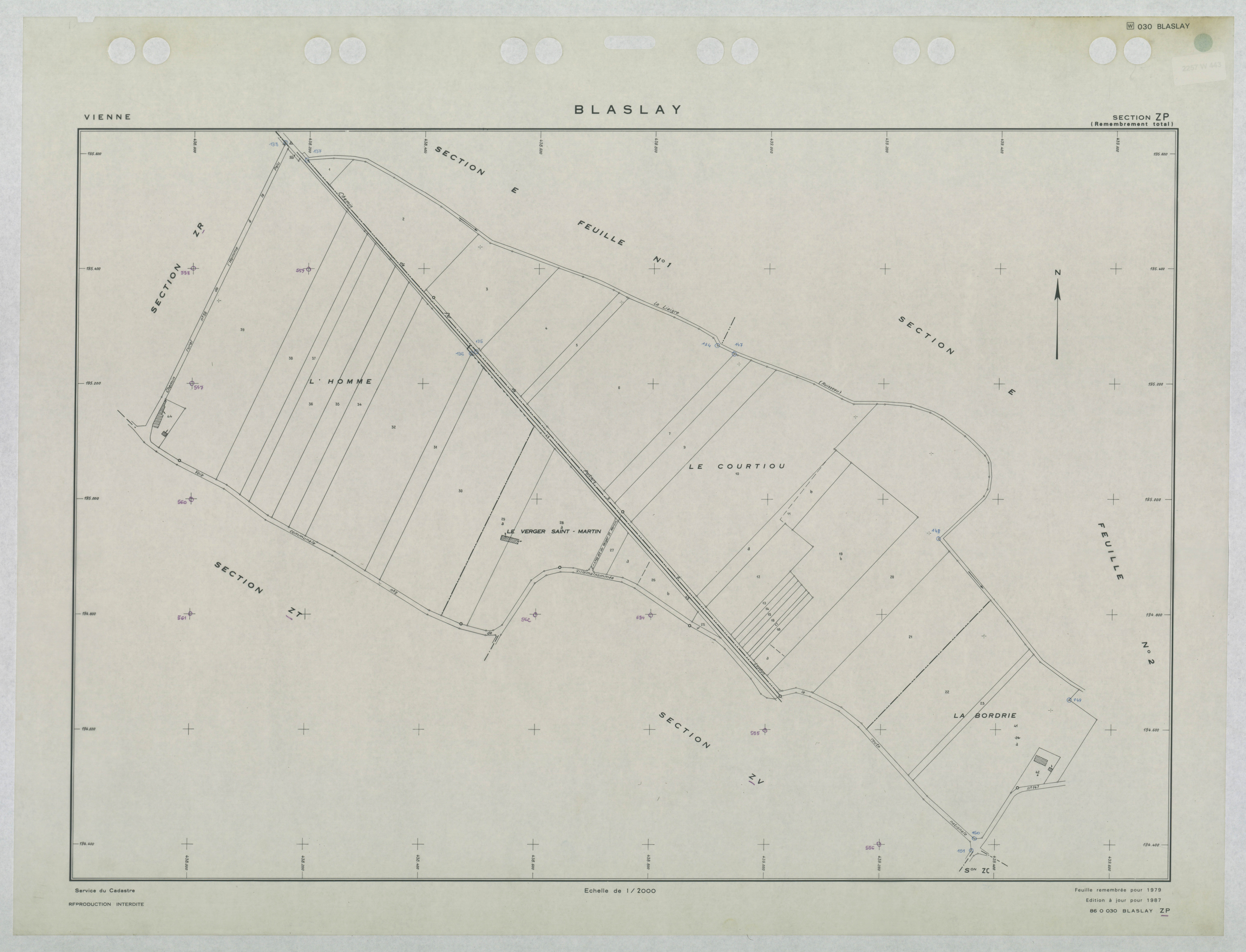 Blaslay - FRAD086_cadastre Plans remembrés 