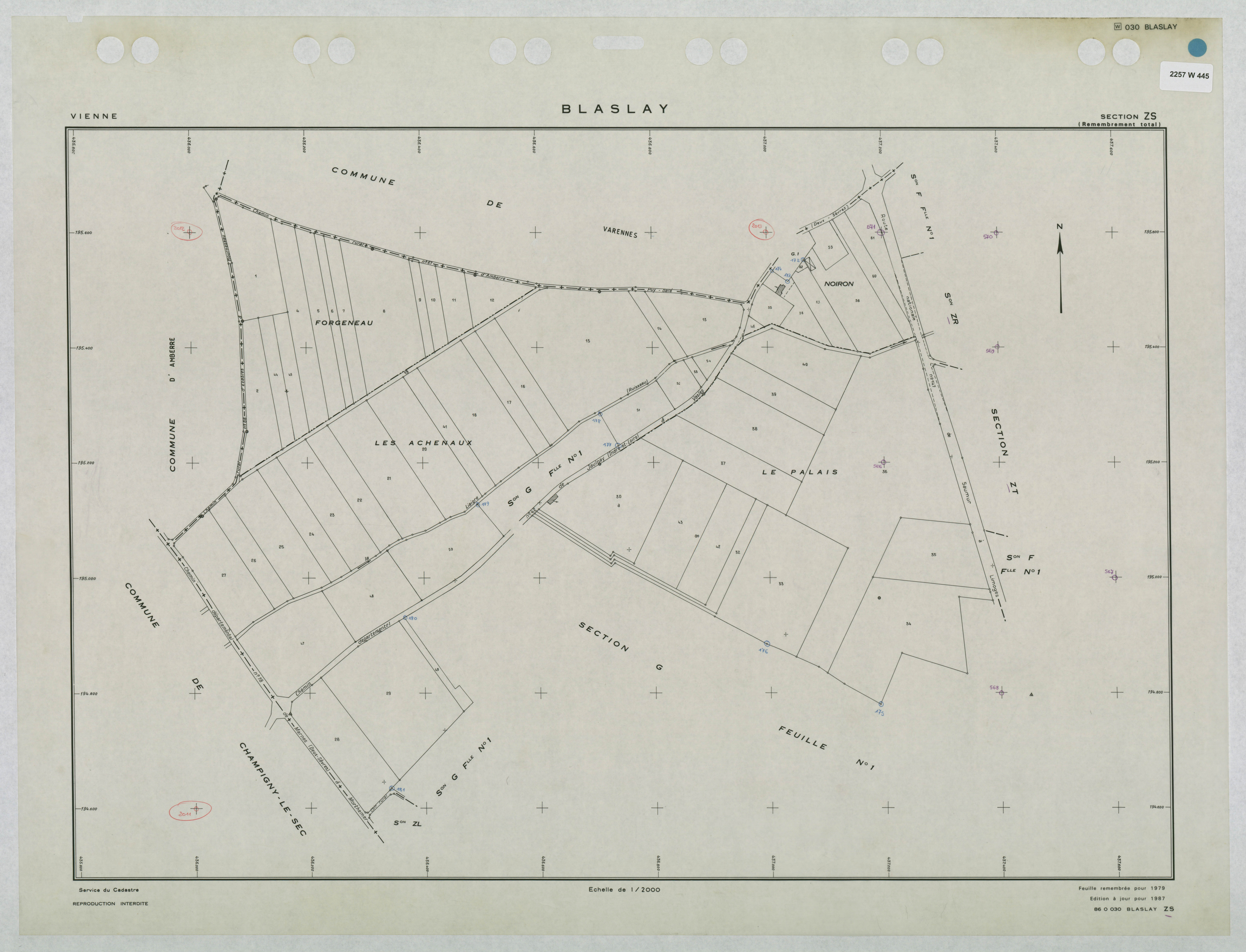 Blaslay - FRAD086_cadastre Plans remembrés 