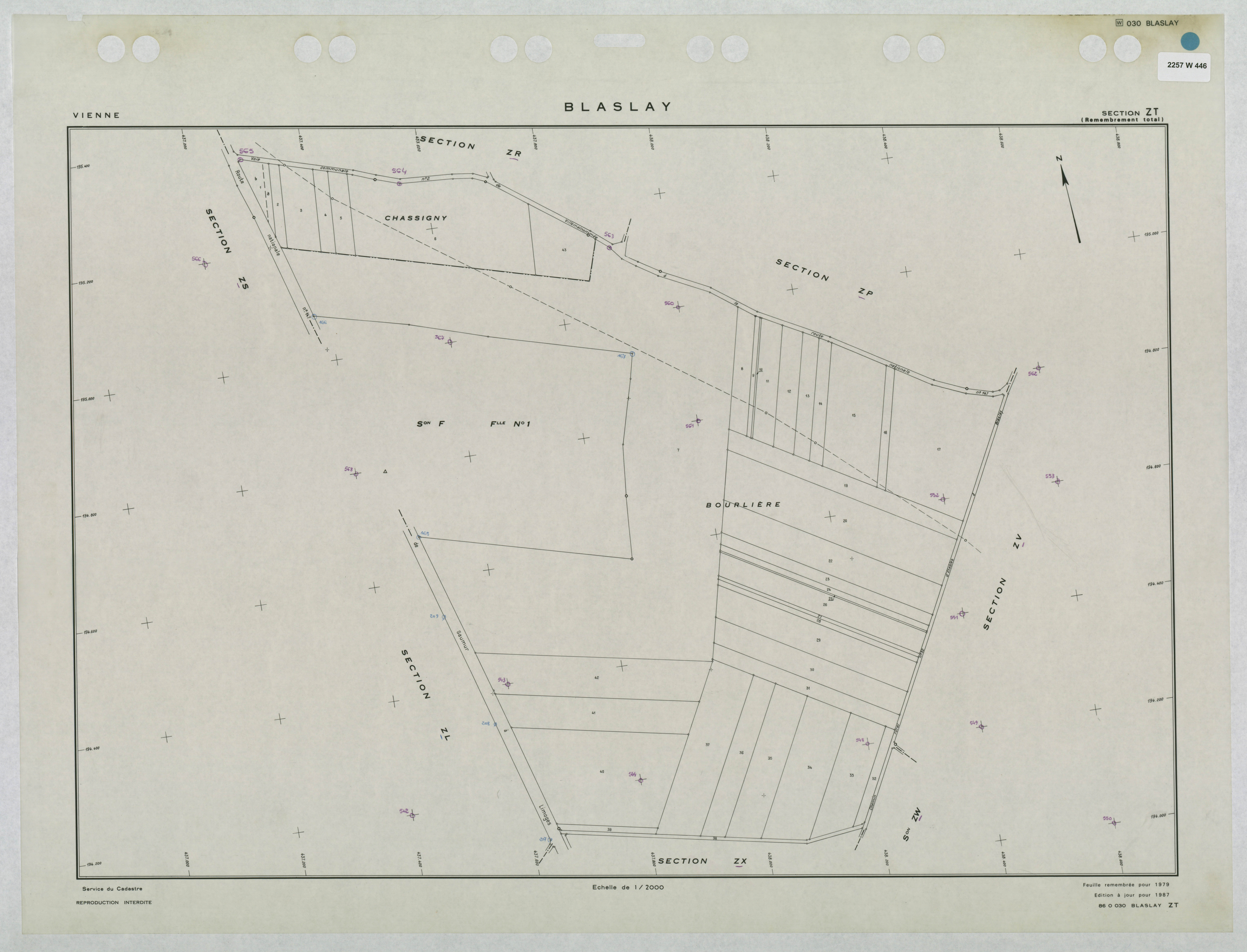 Blaslay - FRAD086_cadastre Plans remembrés 