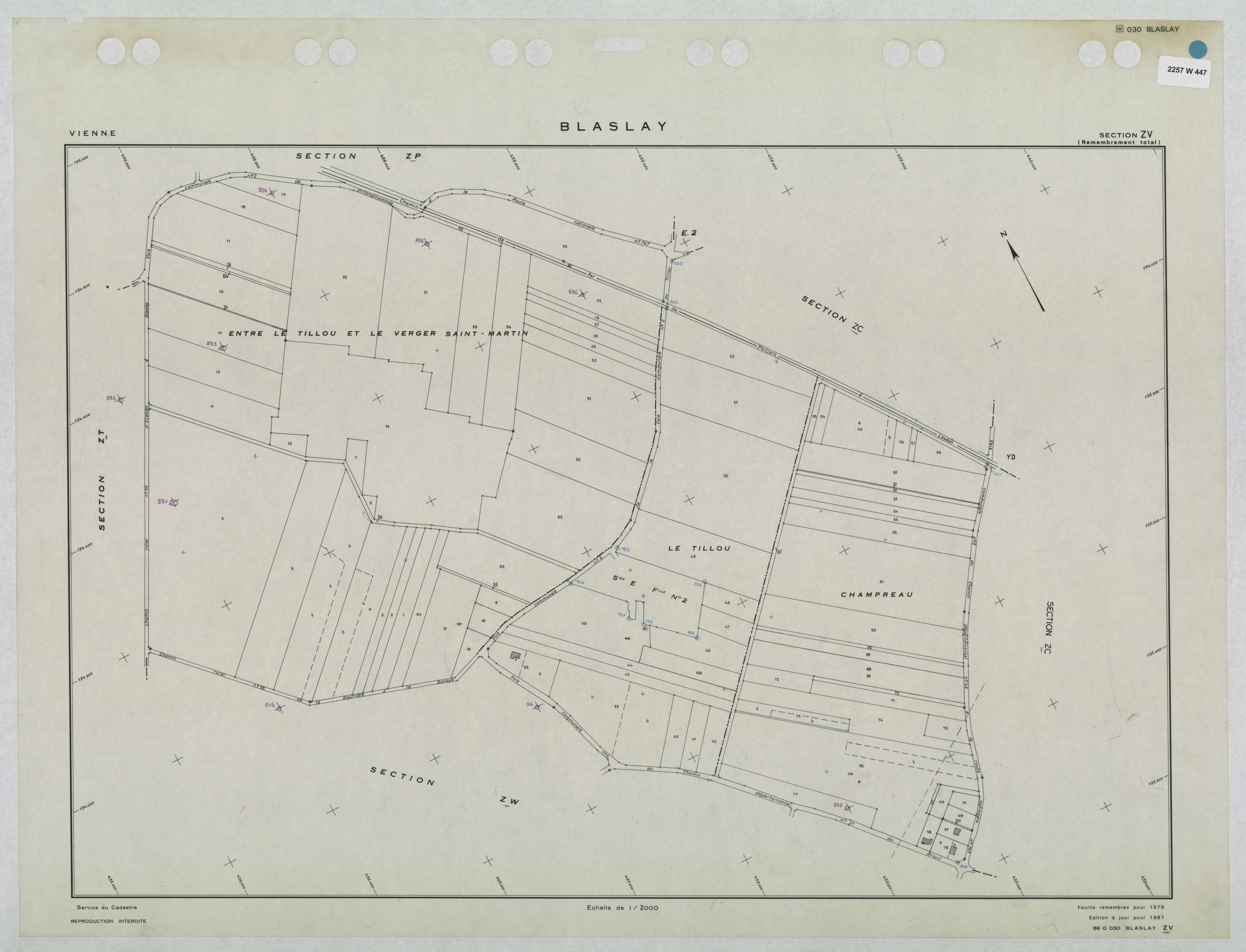 Blaslay - FRAD086_cadastre Plans remembrés 