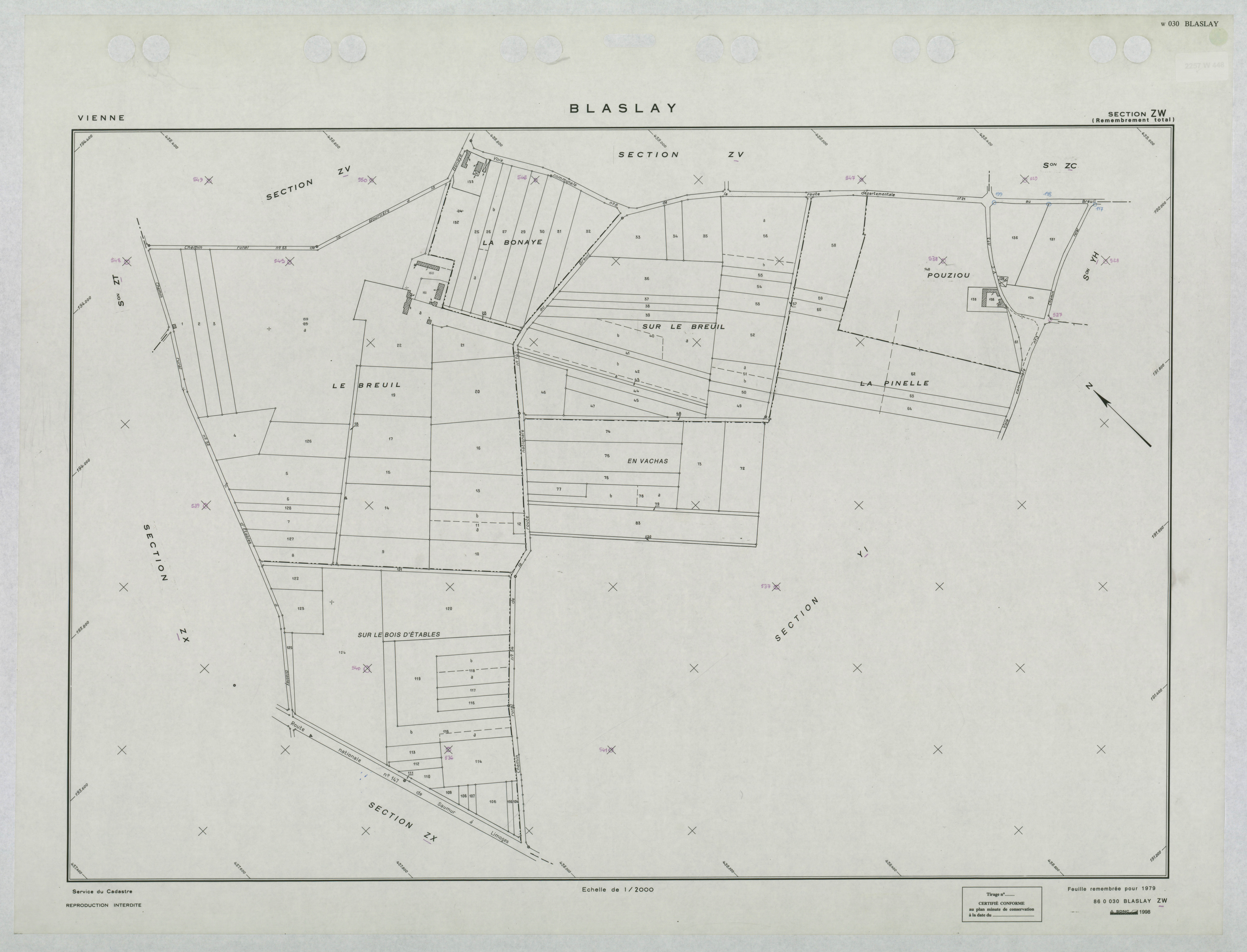 Blaslay - FRAD086_cadastre Plans remembrés 