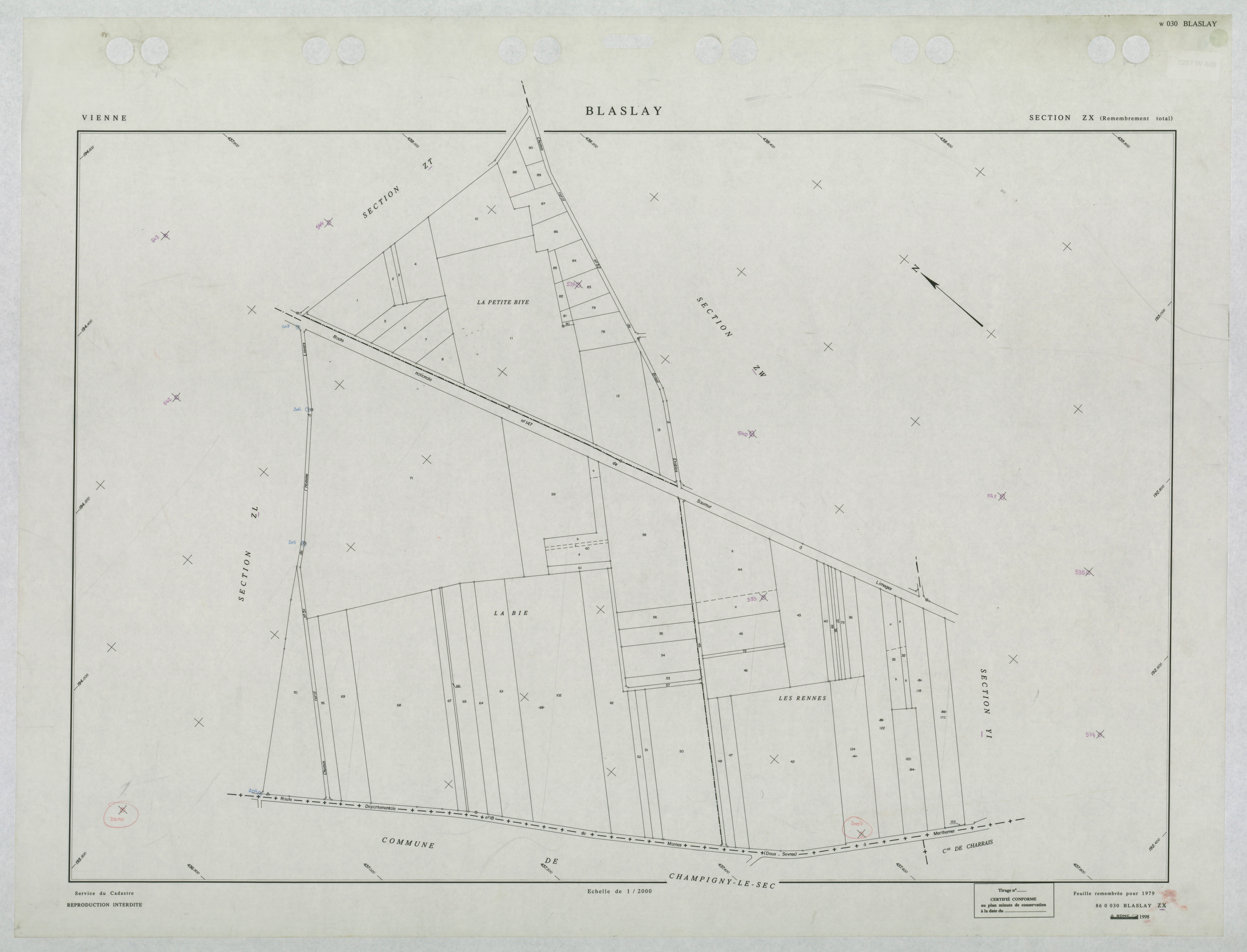 Blaslay - FRAD086_cadastre Plans remembrés 