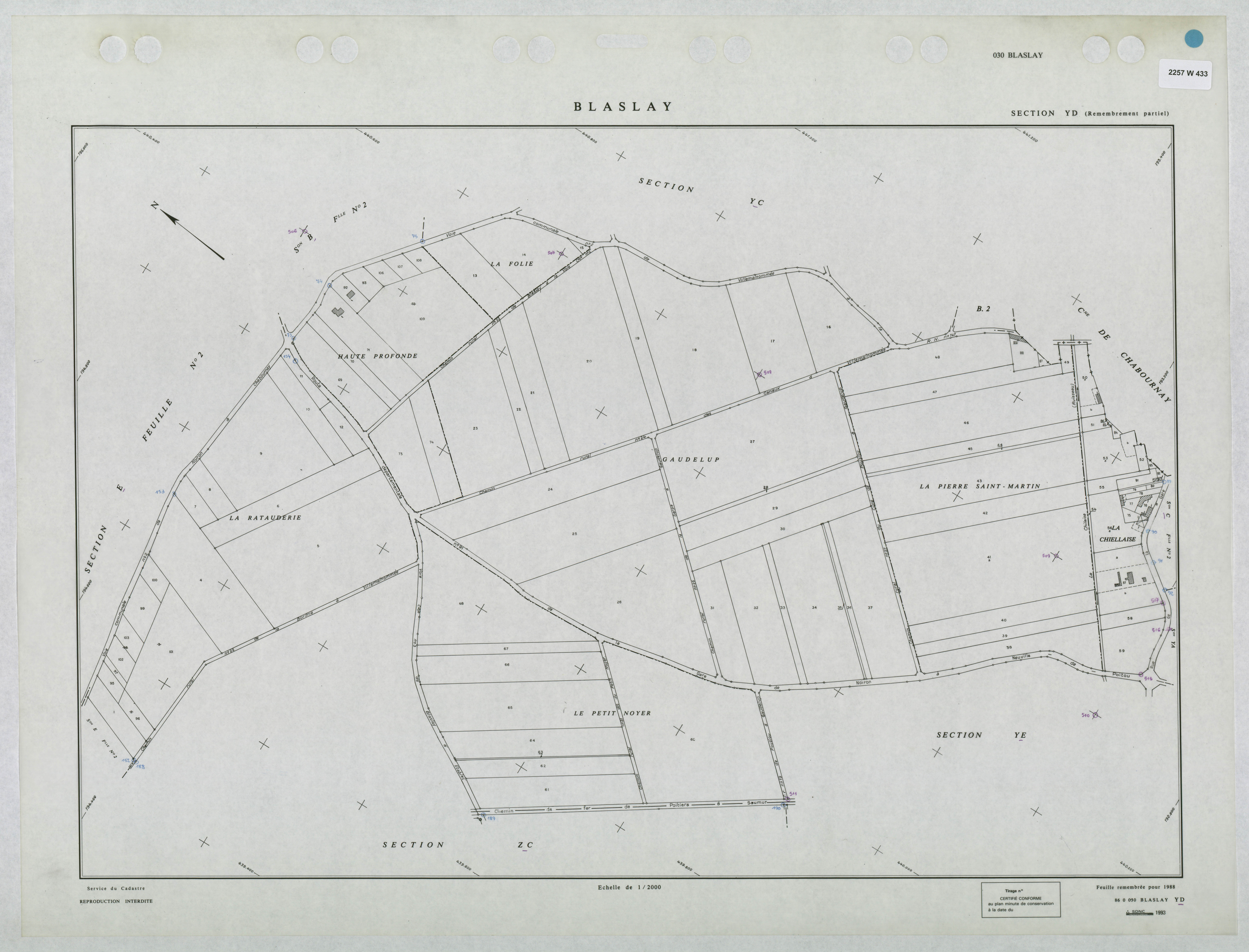 Blaslay - FRAD086_cadastre Plans remembrés 