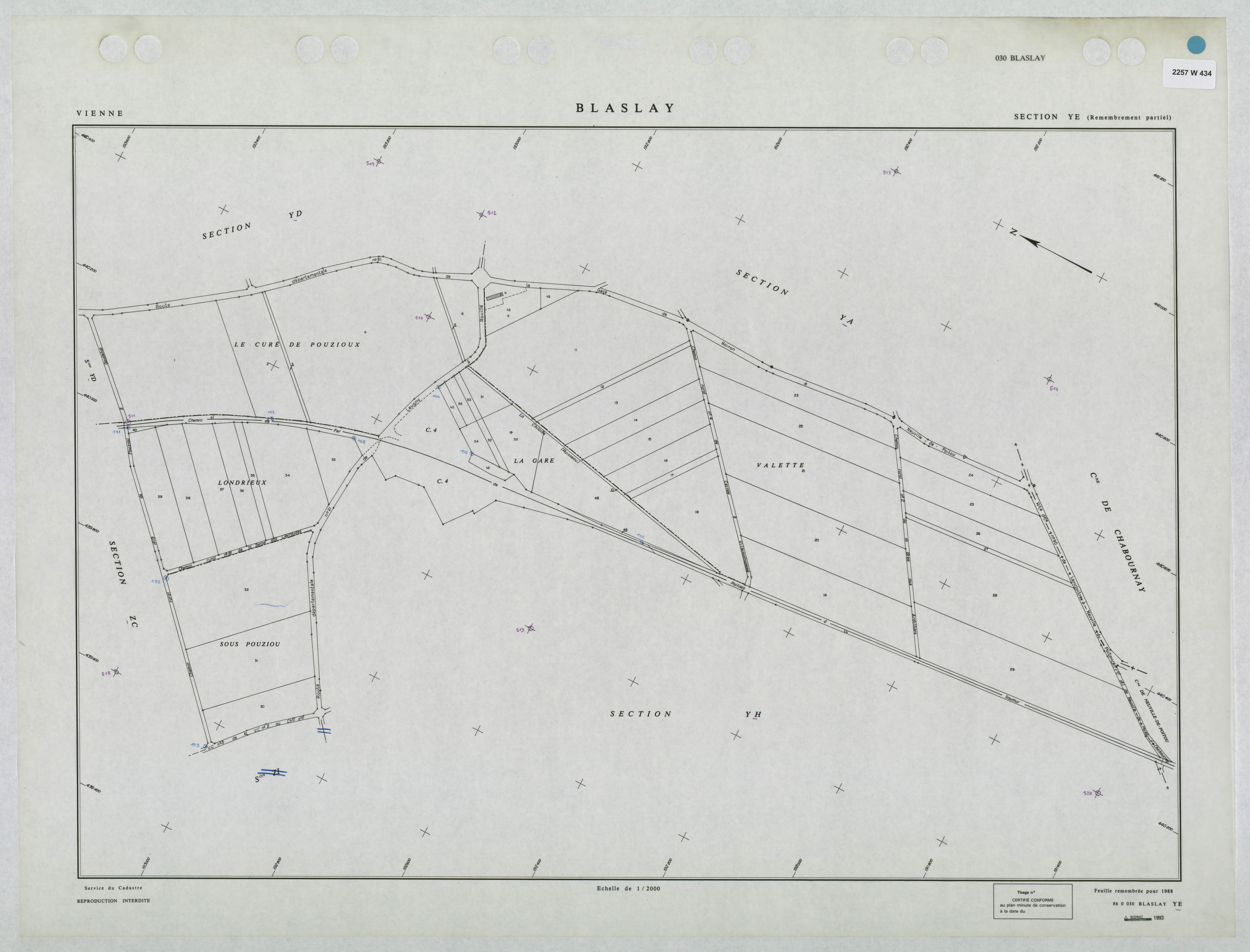 Blaslay - FRAD086_cadastre Plans remembrés 
