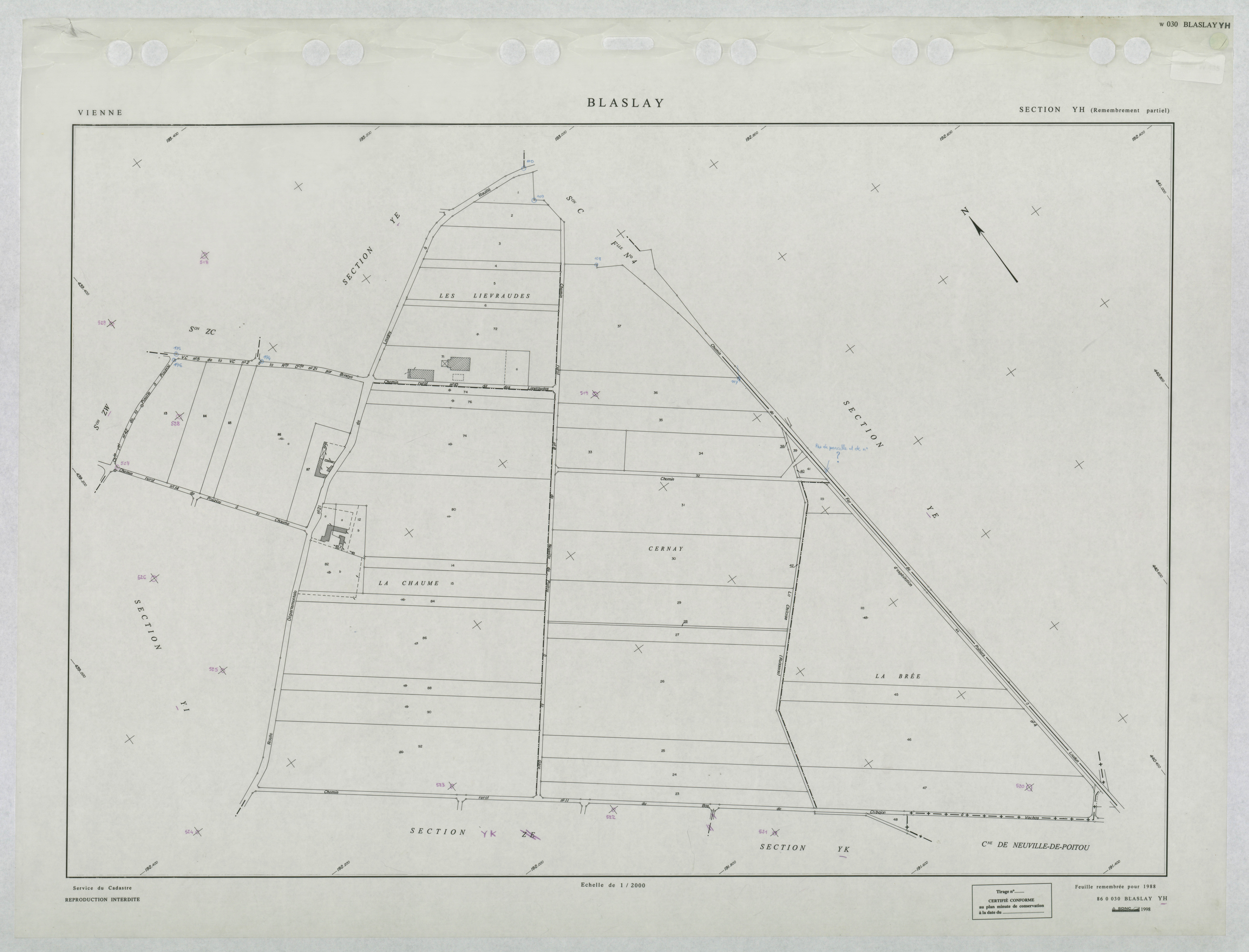 Blaslay - FRAD086_cadastre Plans remembrés 