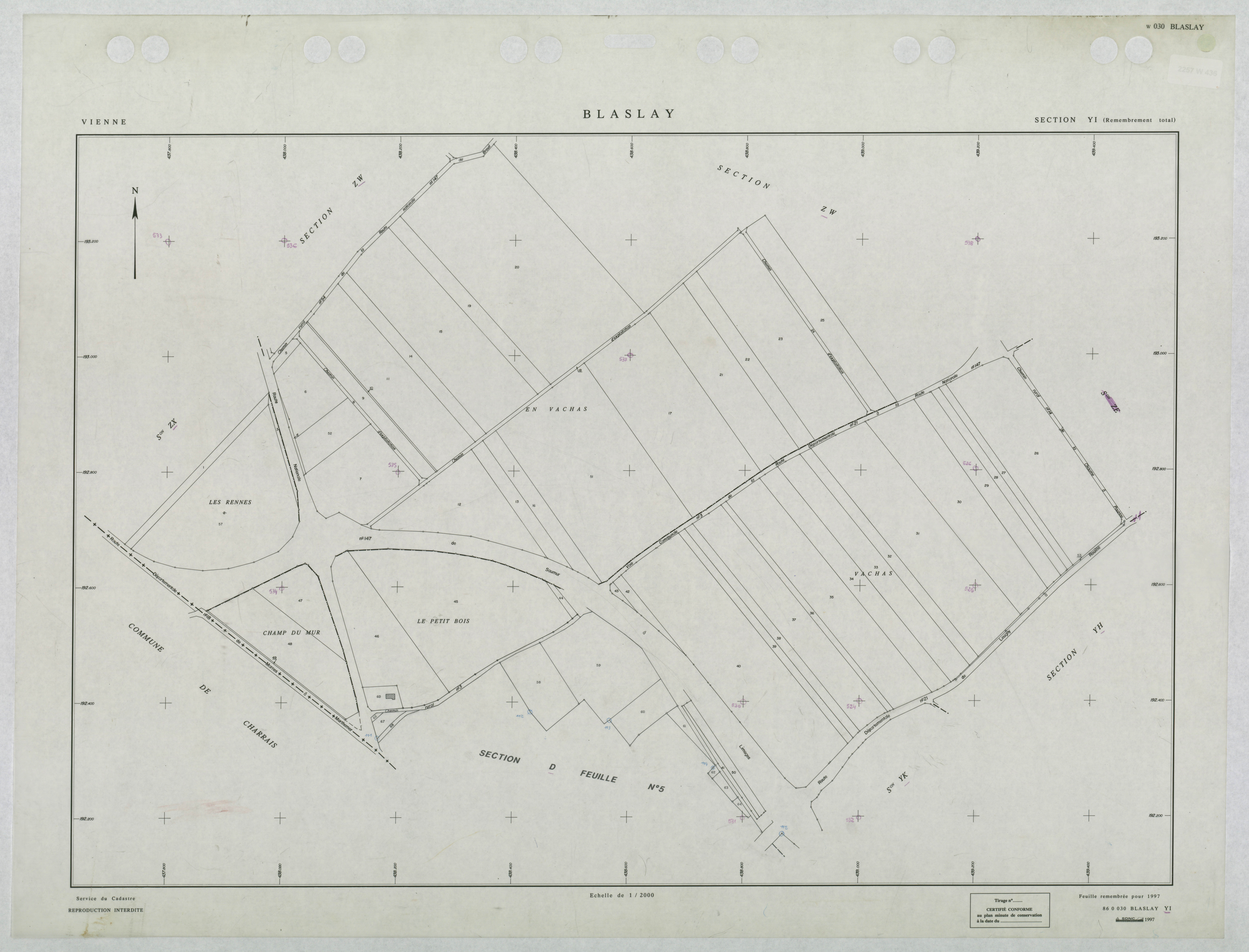 Blaslay - FRAD086_cadastre Plans remembrés 