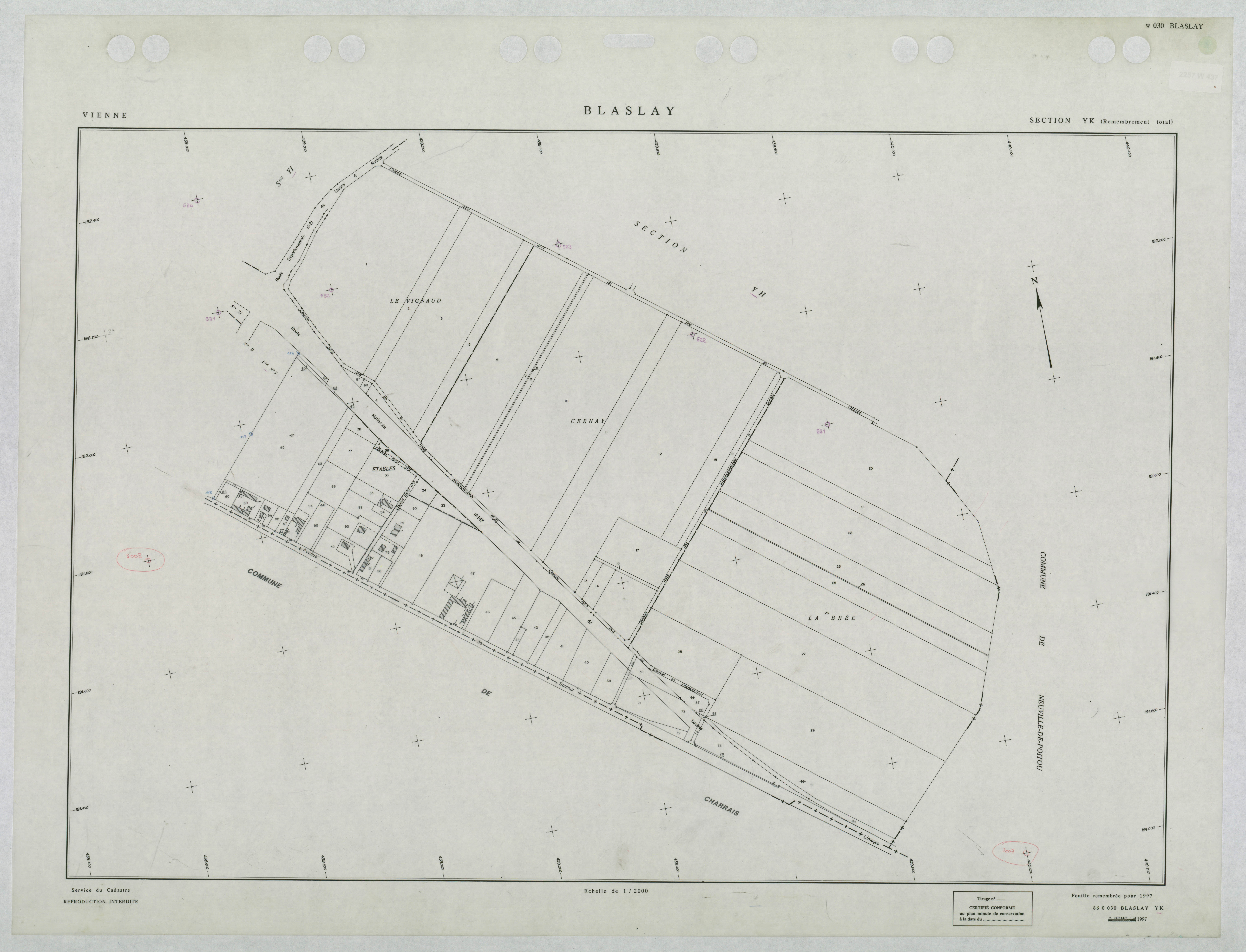Blaslay - FRAD086_cadastre Plans remembrés 