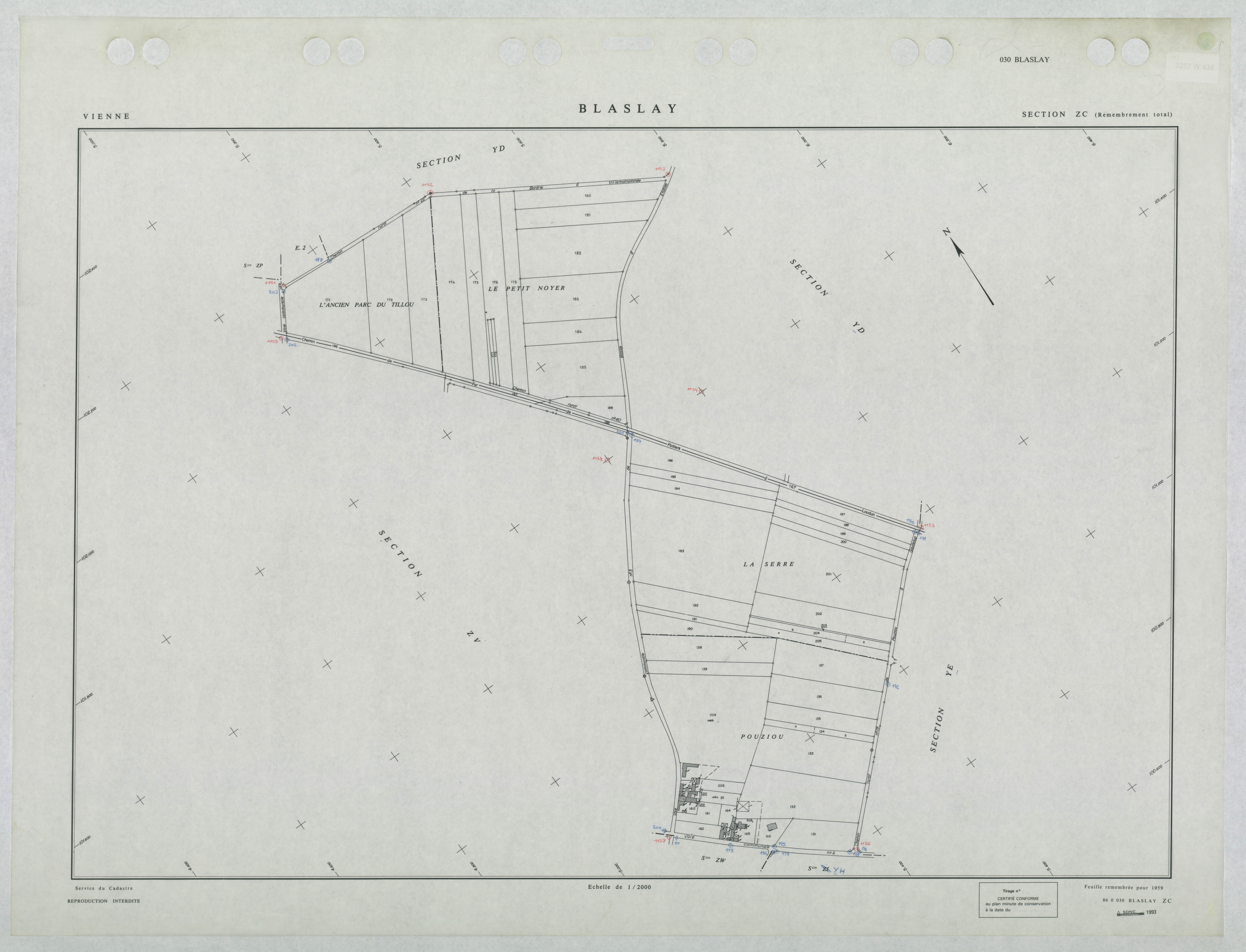 Blaslay - FRAD086_cadastre Plans remembrés 