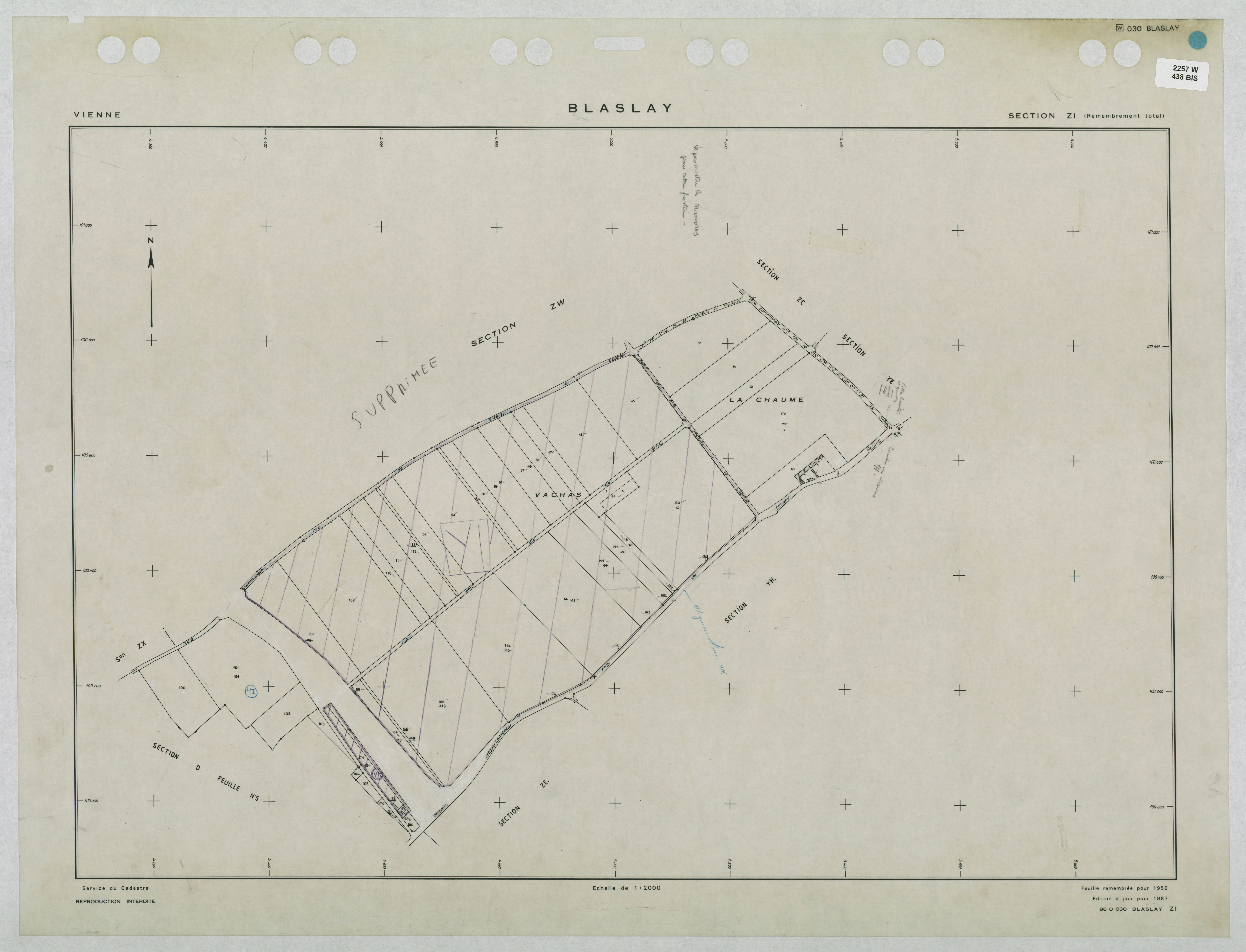 Blaslay - FRAD086_cadastre Plans remembrés 