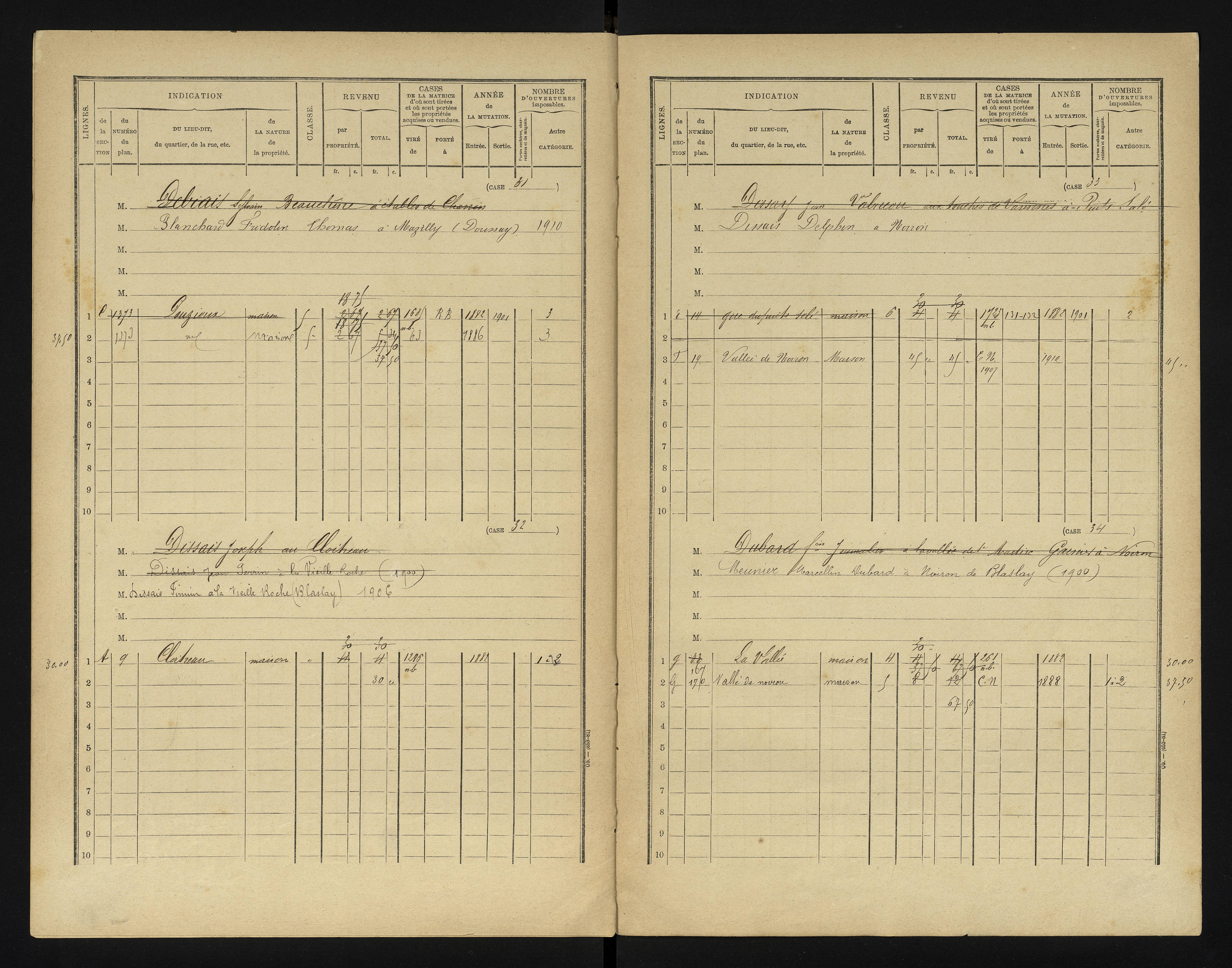 Blaslay - FRAD086_cadastre Cases 1-144 