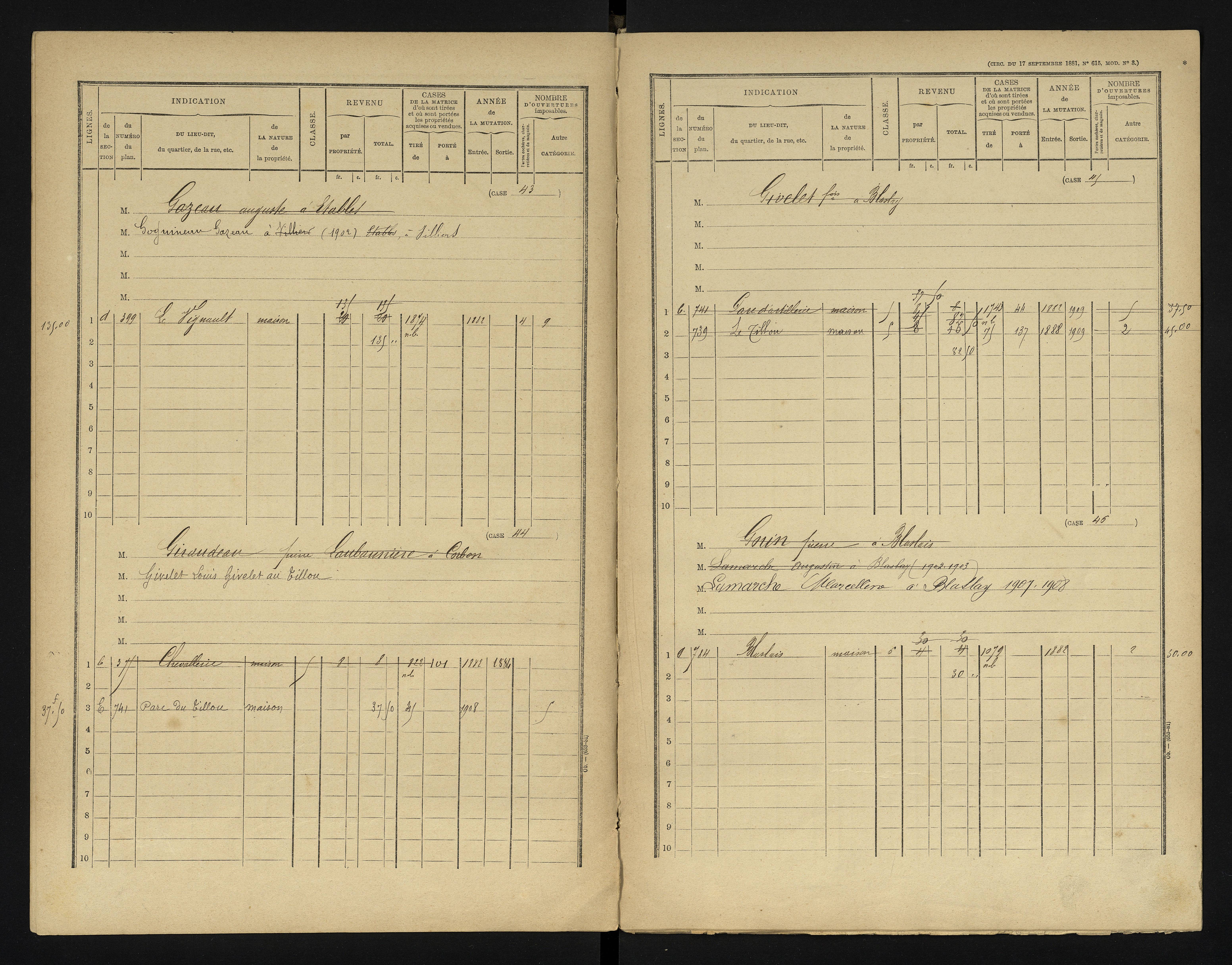 Blaslay - FRAD086_cadastre Cases 1-144 