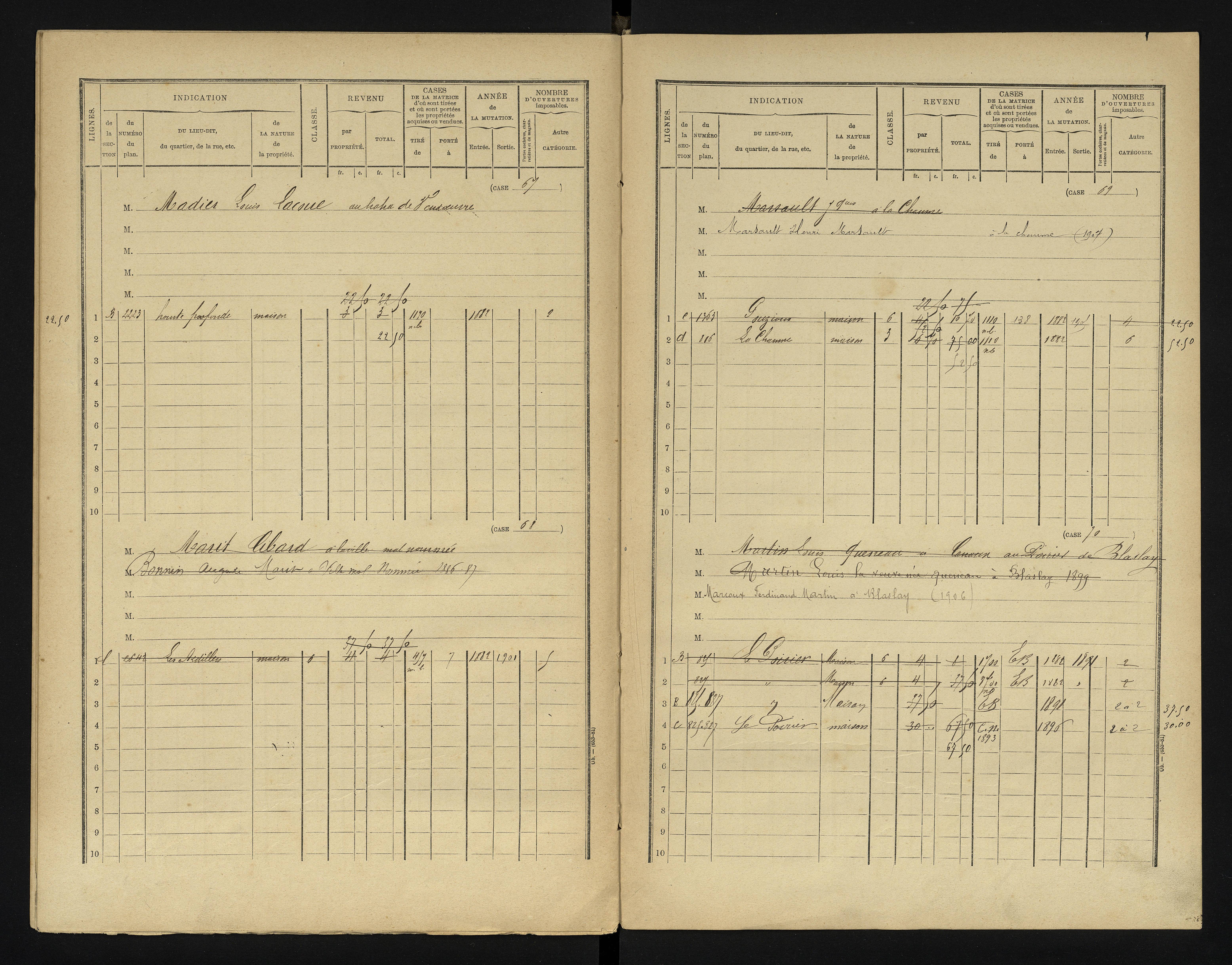 Blaslay - FRAD086_cadastre Cases 1-144 