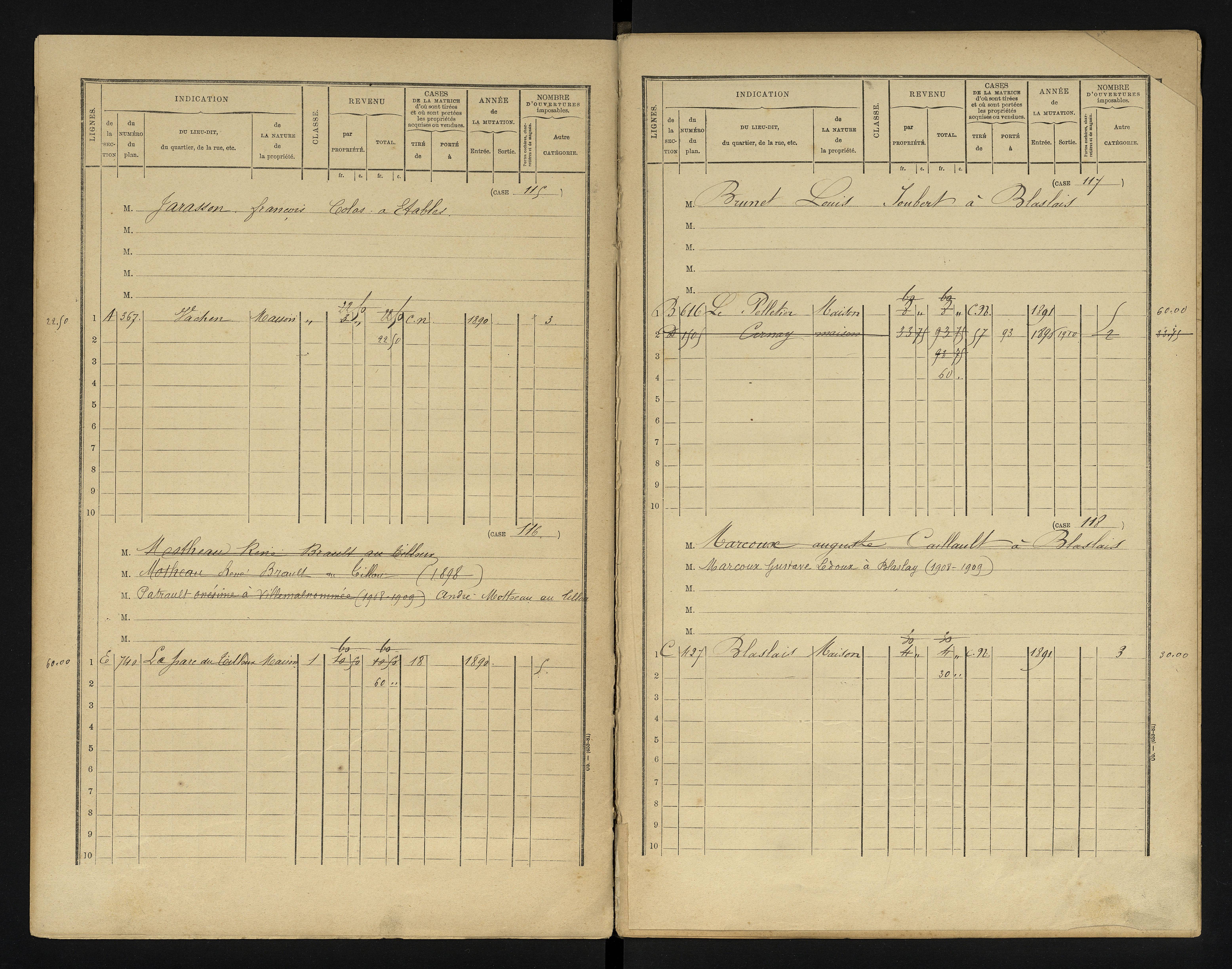 Blaslay - FRAD086_cadastre Cases 1-144 