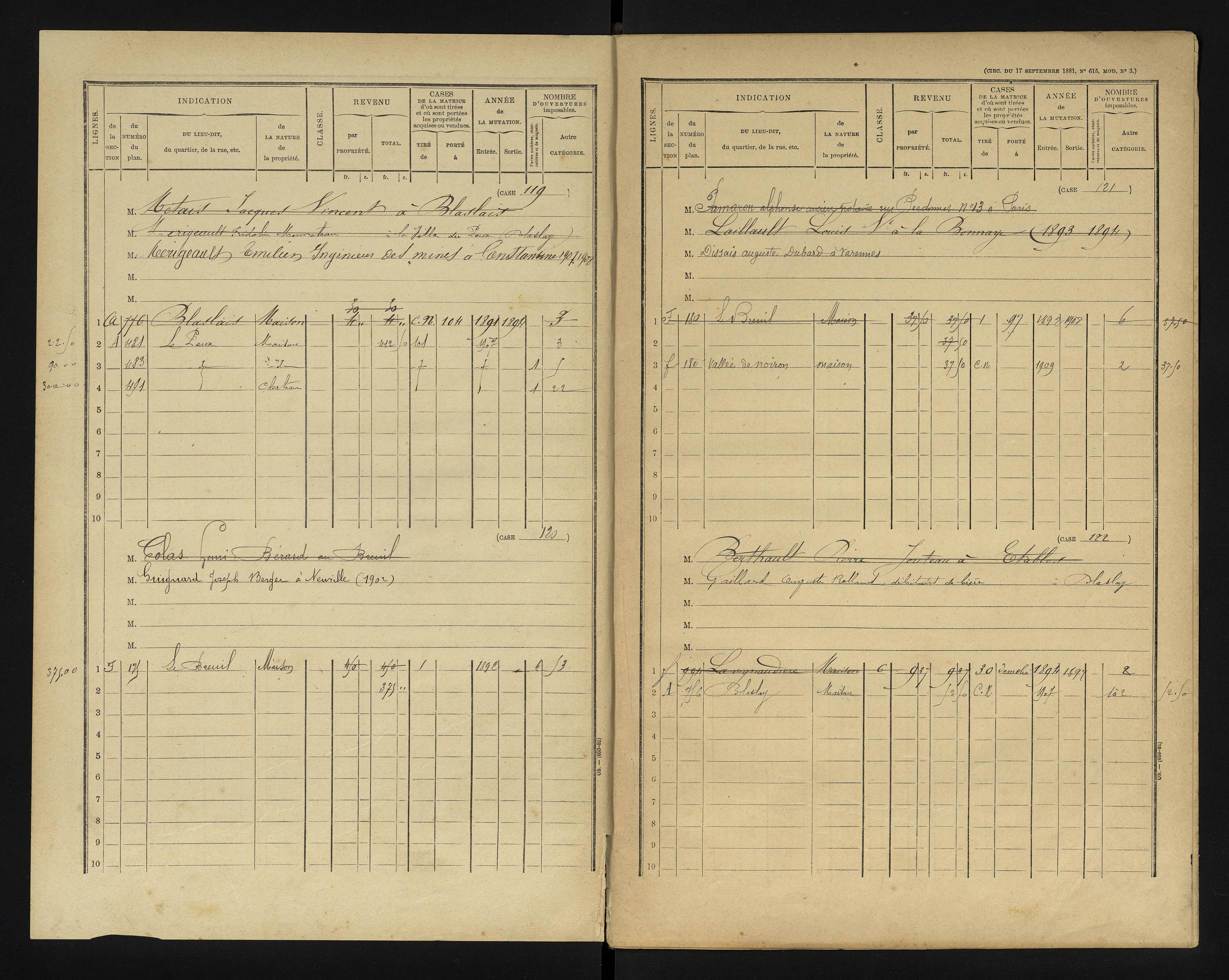 Blaslay - FRAD086_cadastre Cases 1-144 