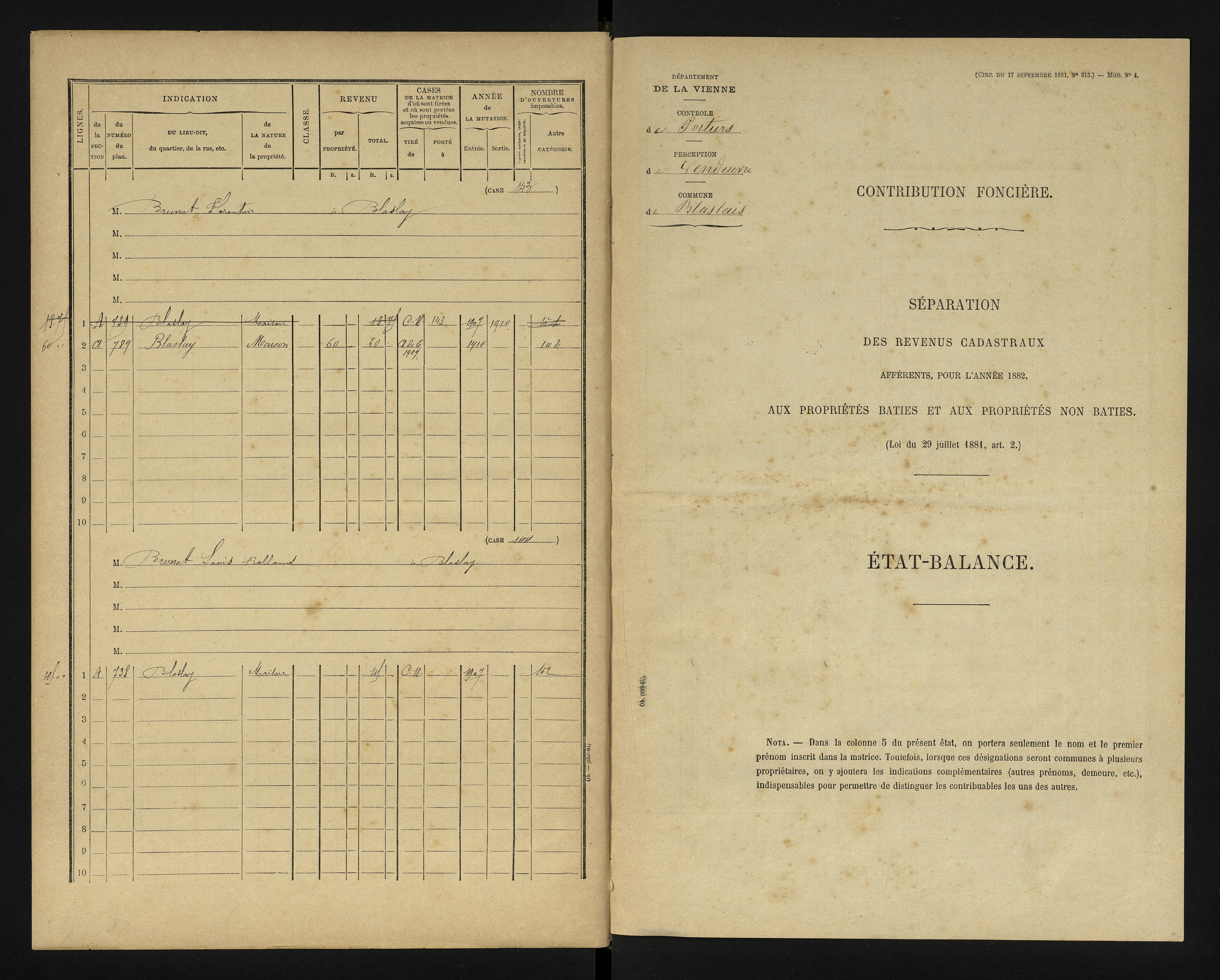 Blaslay - FRAD086_cadastre Cases 1-144 