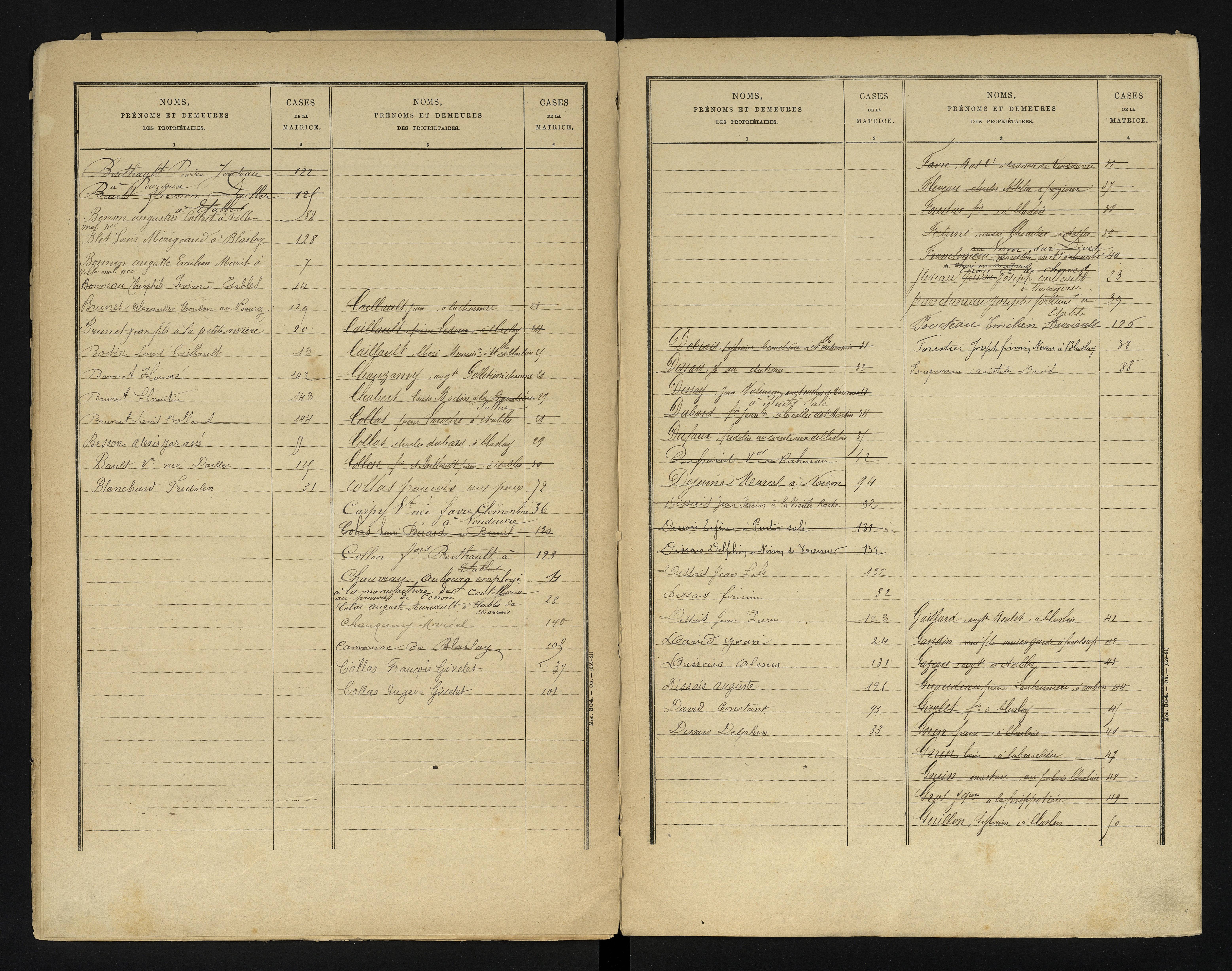 Blaslay - FRAD086_cadastre Cases 1-144 