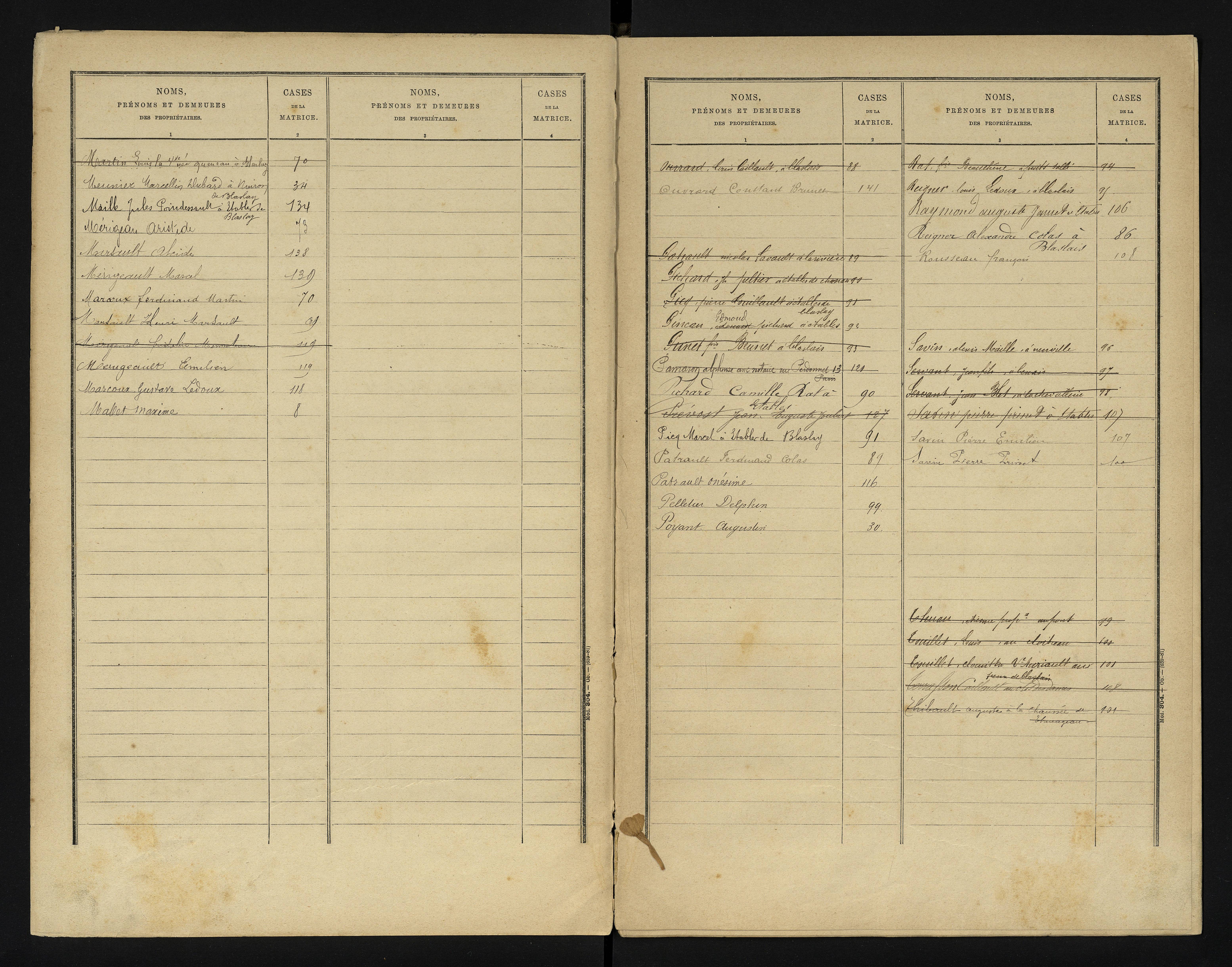 Blaslay - FRAD086_cadastre Cases 1-144 