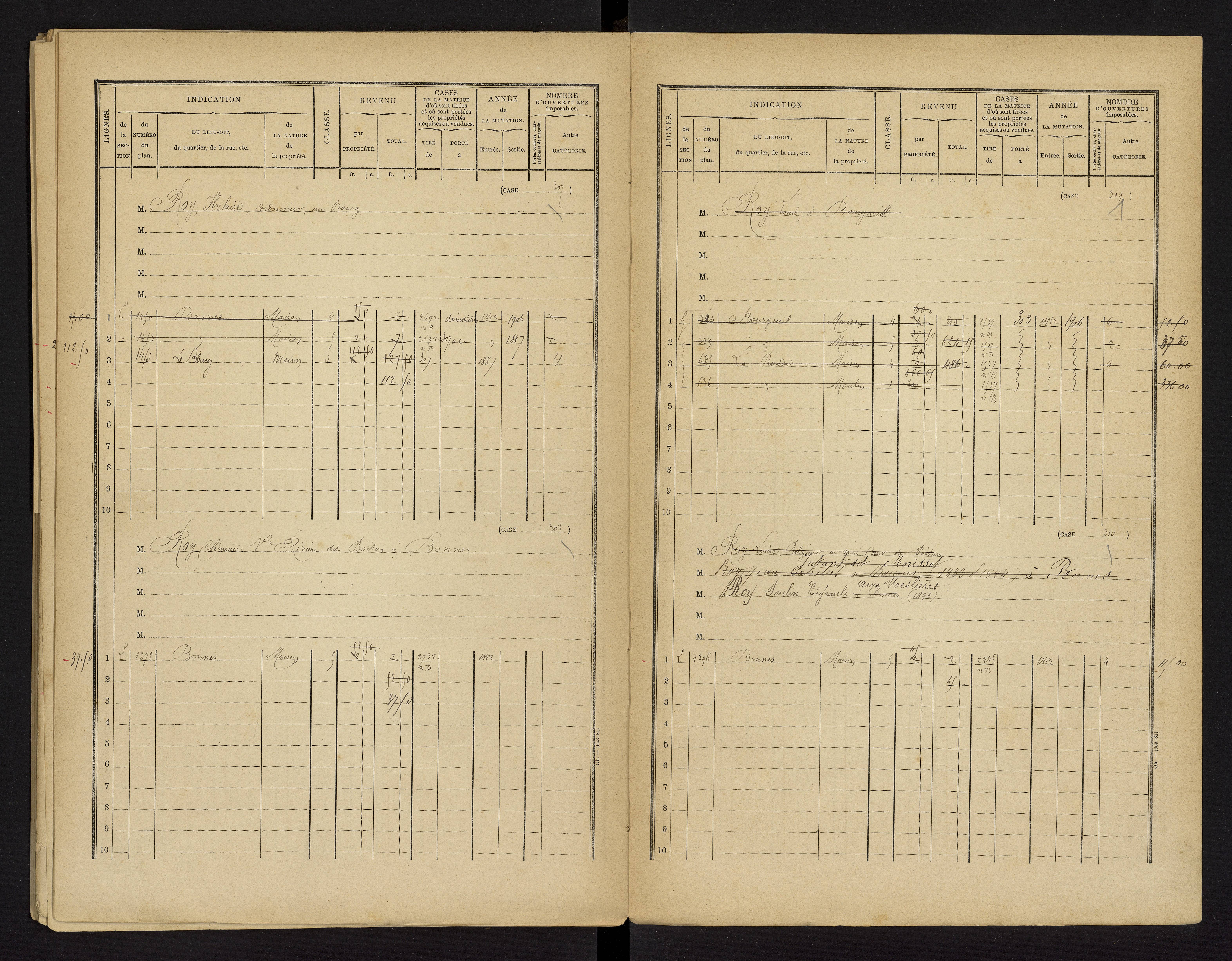 Bonnes - FRAD086_cadastre Cases 1-480 