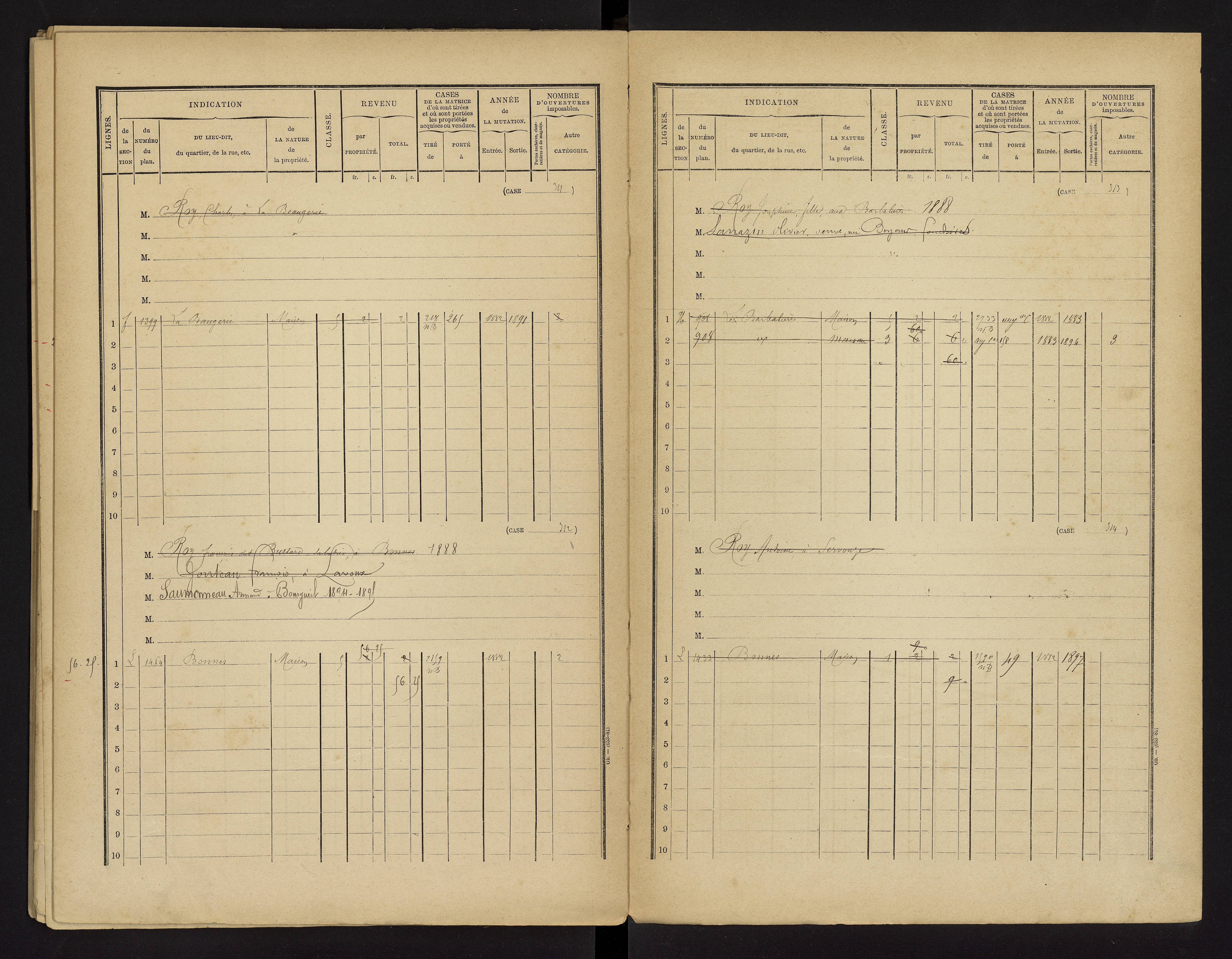 Bonnes - FRAD086_cadastre Cases 1-480 