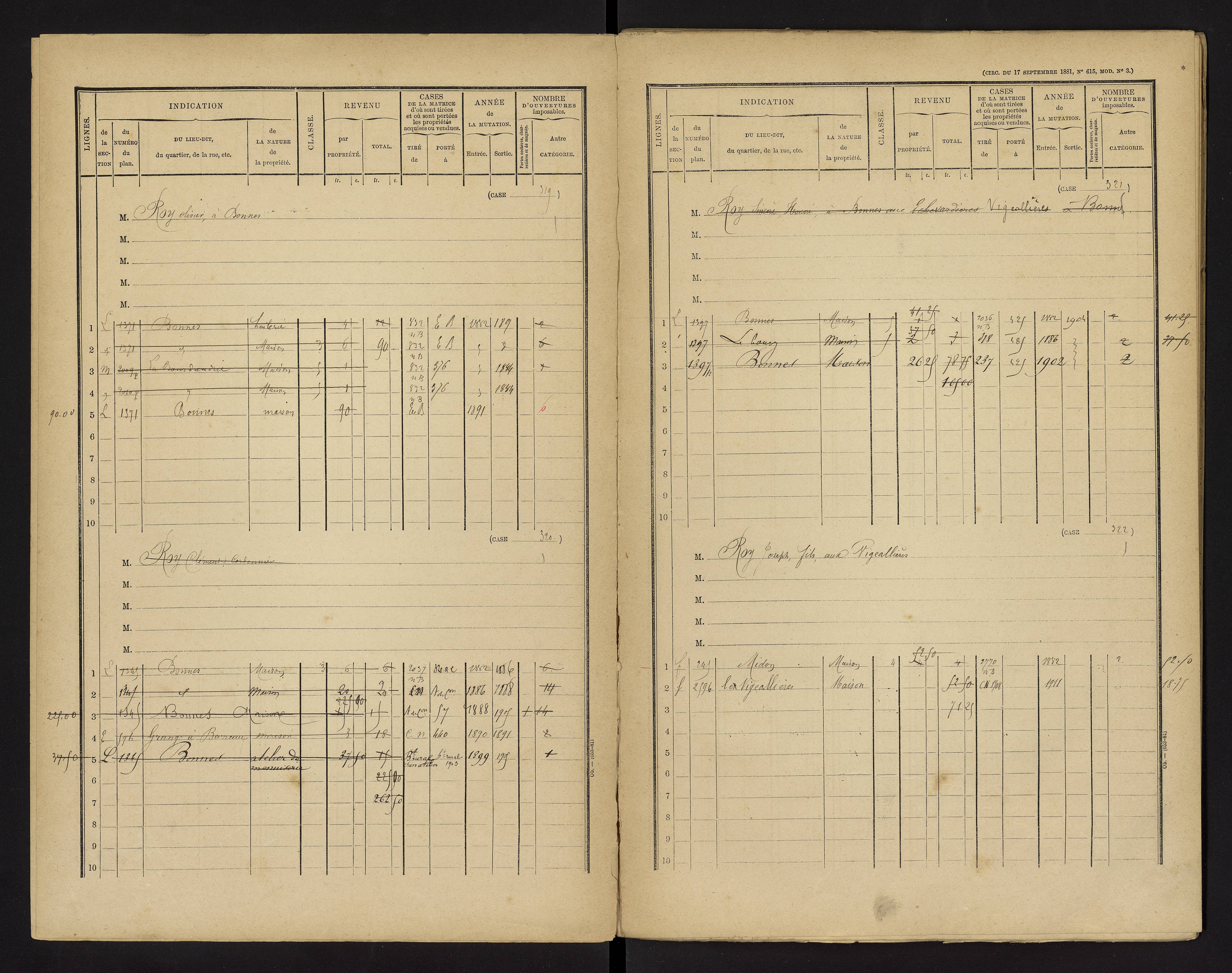 Bonnes - FRAD086_cadastre Cases 1-480 