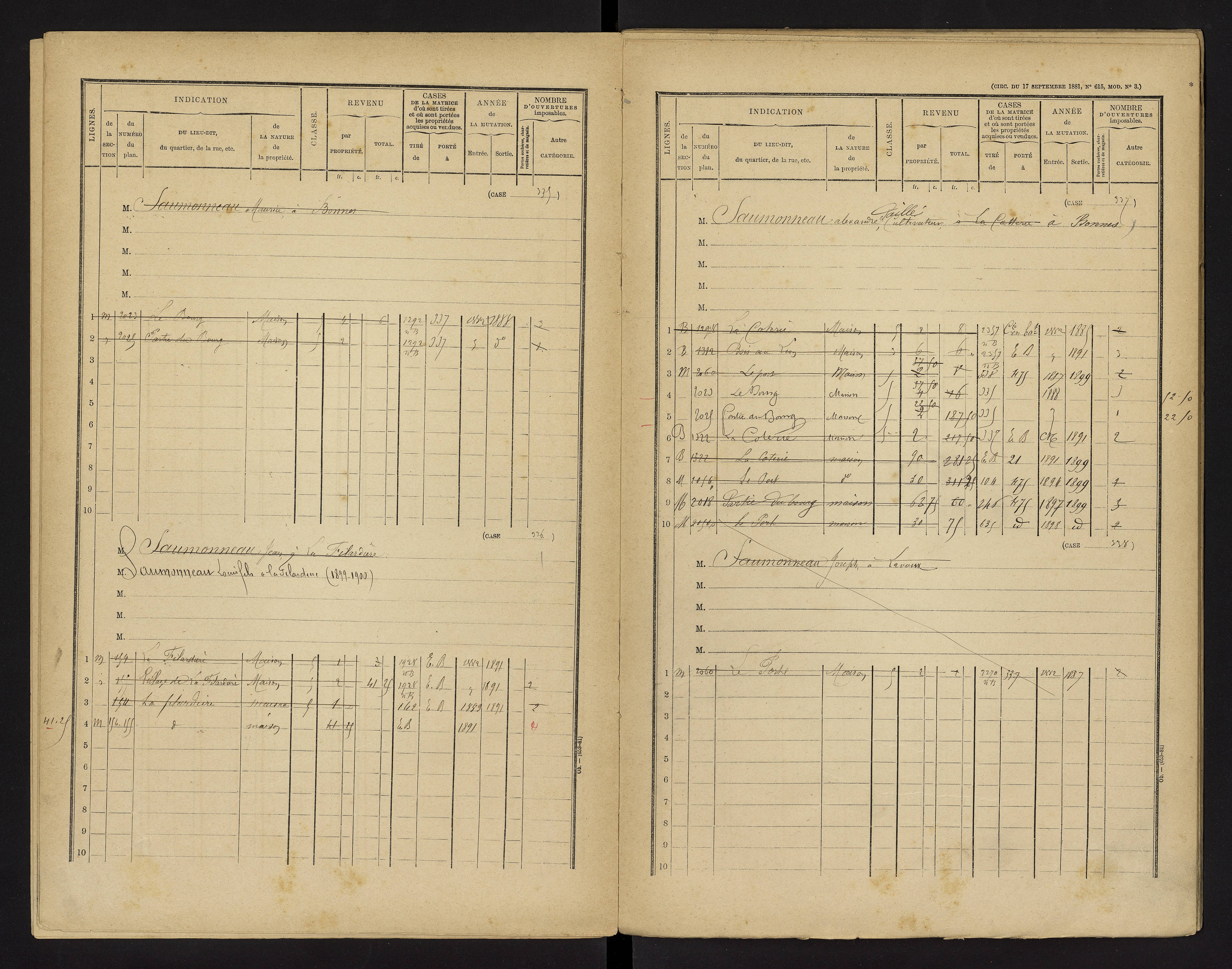 Bonnes - FRAD086_cadastre Cases 1-480 
