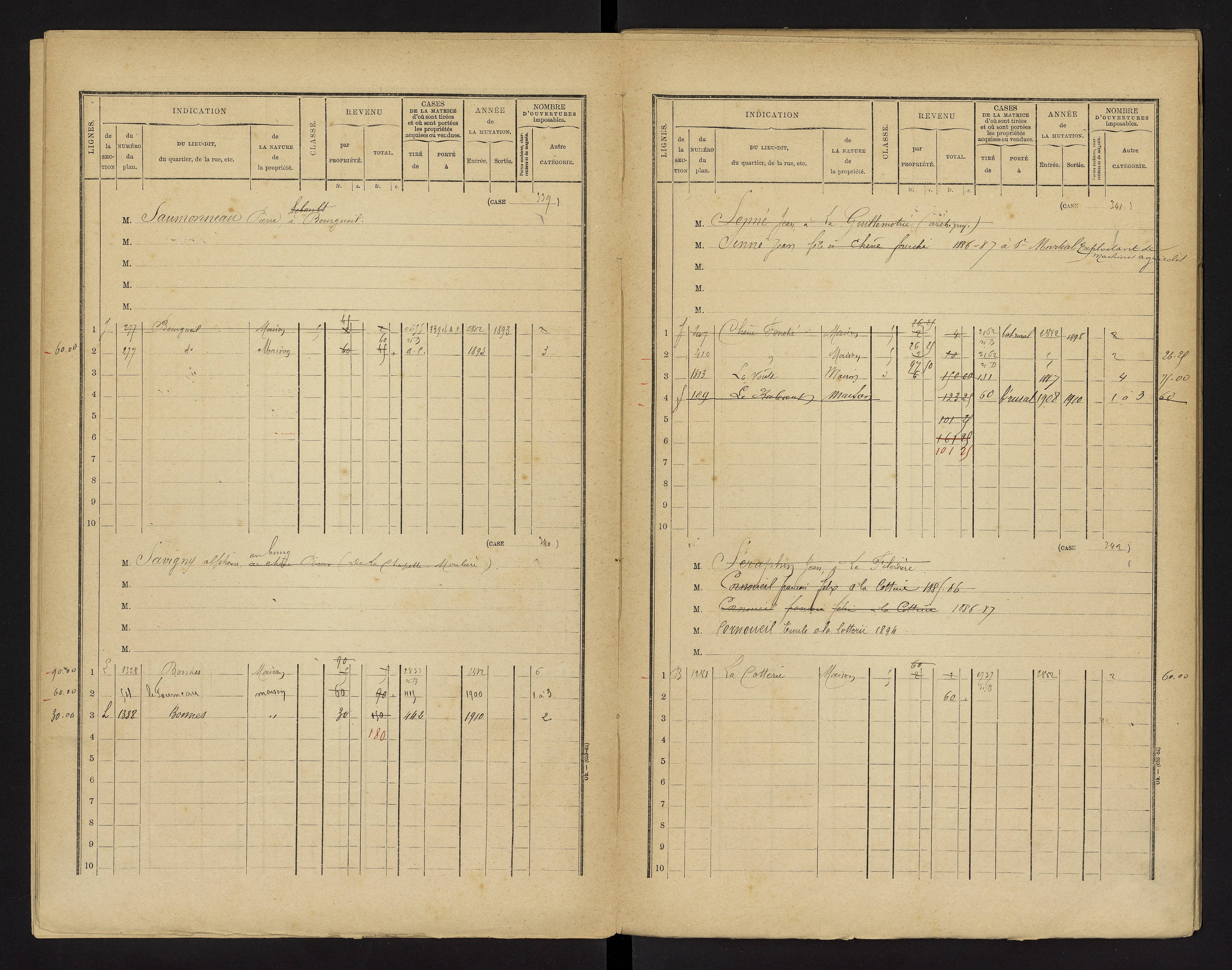Bonnes - FRAD086_cadastre Cases 1-480 