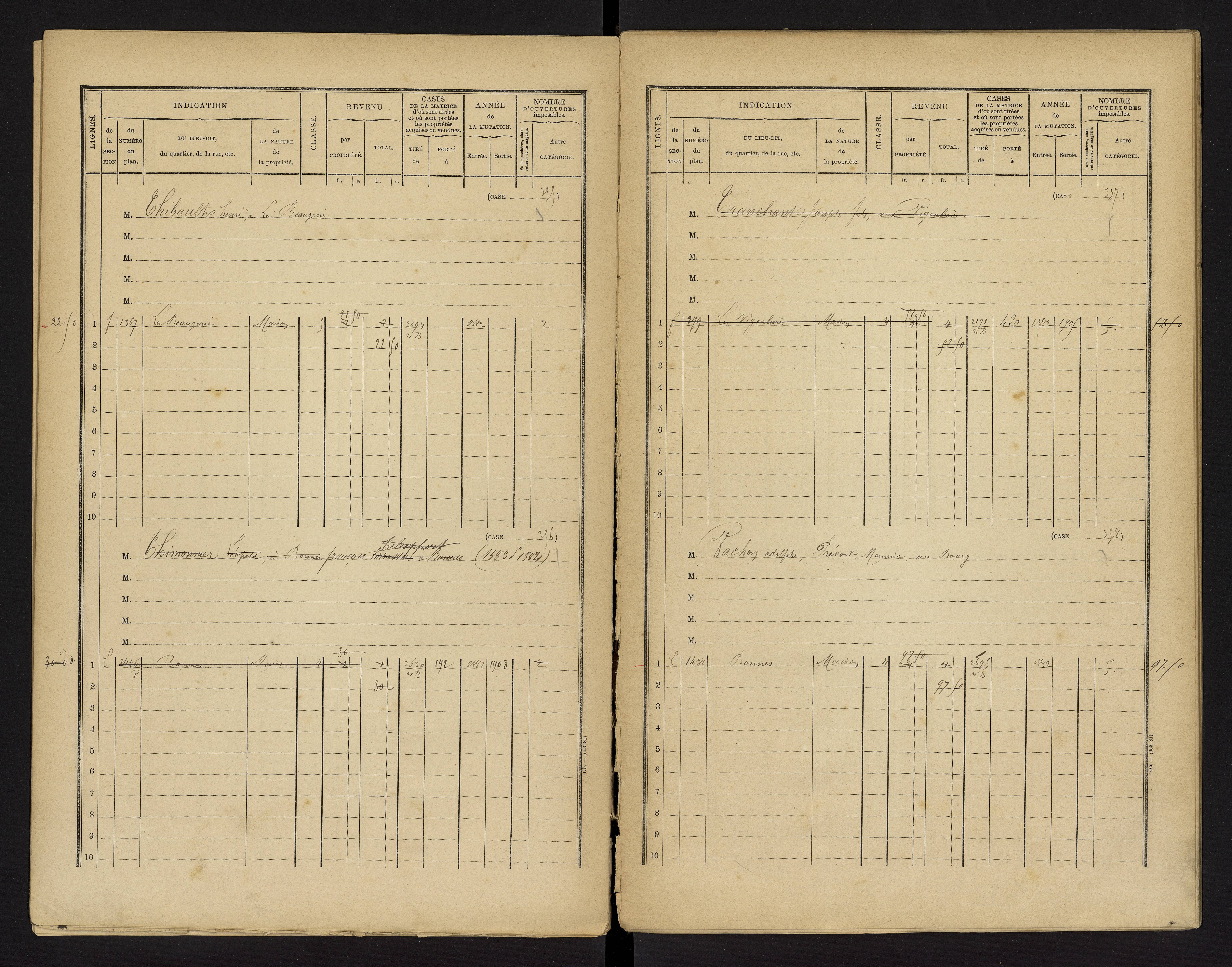 Bonnes - FRAD086_cadastre Cases 1-480 