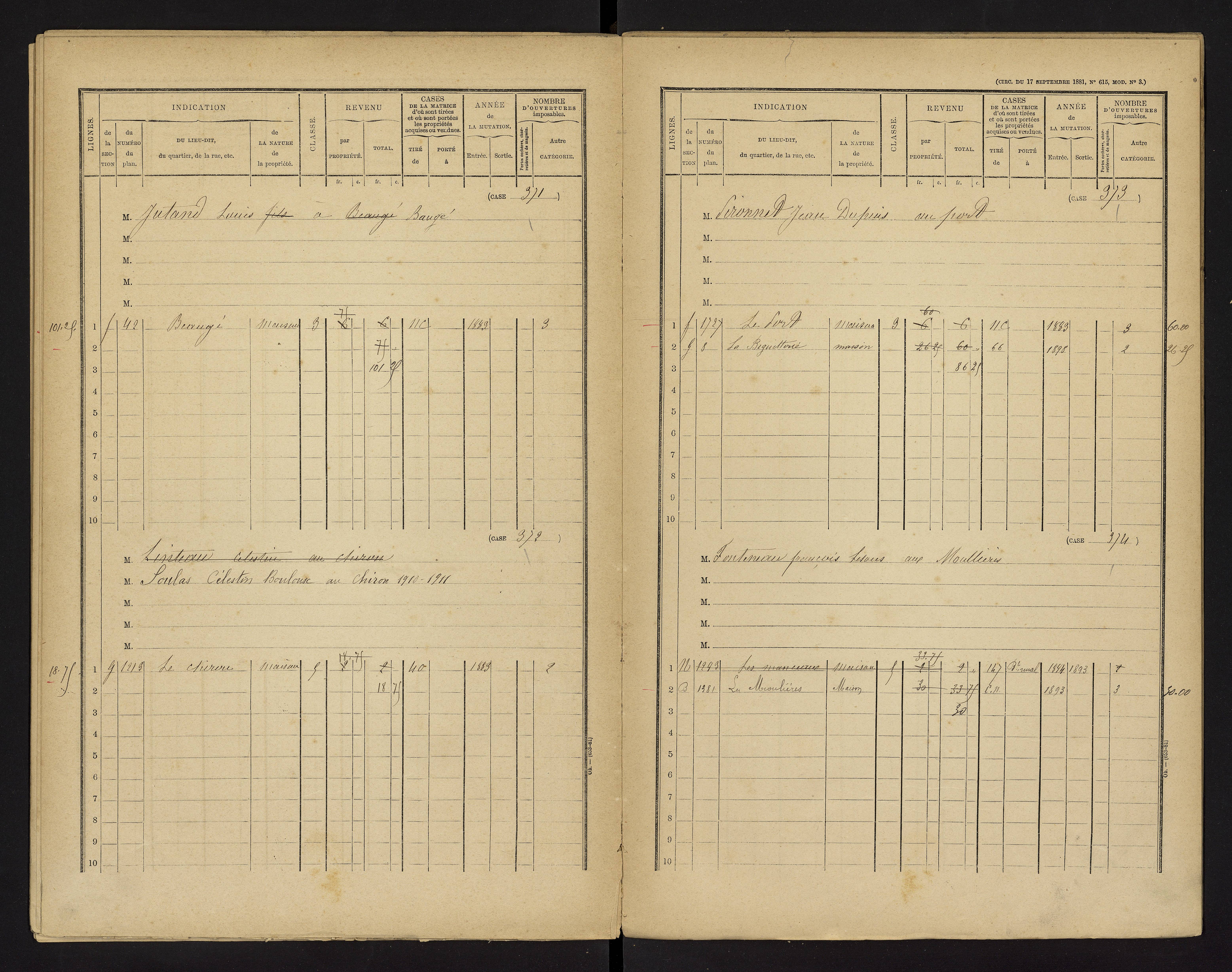 Bonnes - FRAD086_cadastre Cases 1-480 