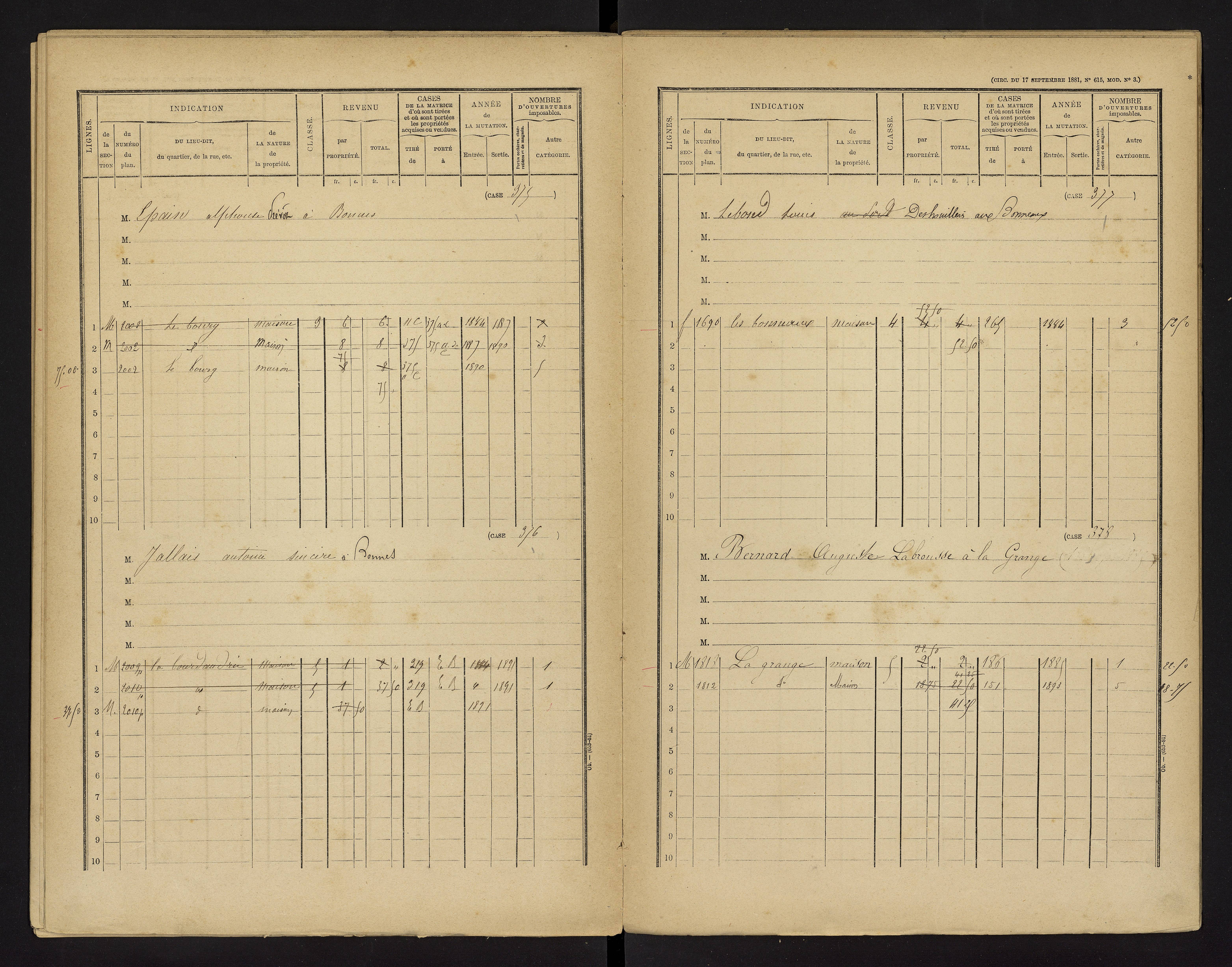 Bonnes - FRAD086_cadastre Cases 1-480 