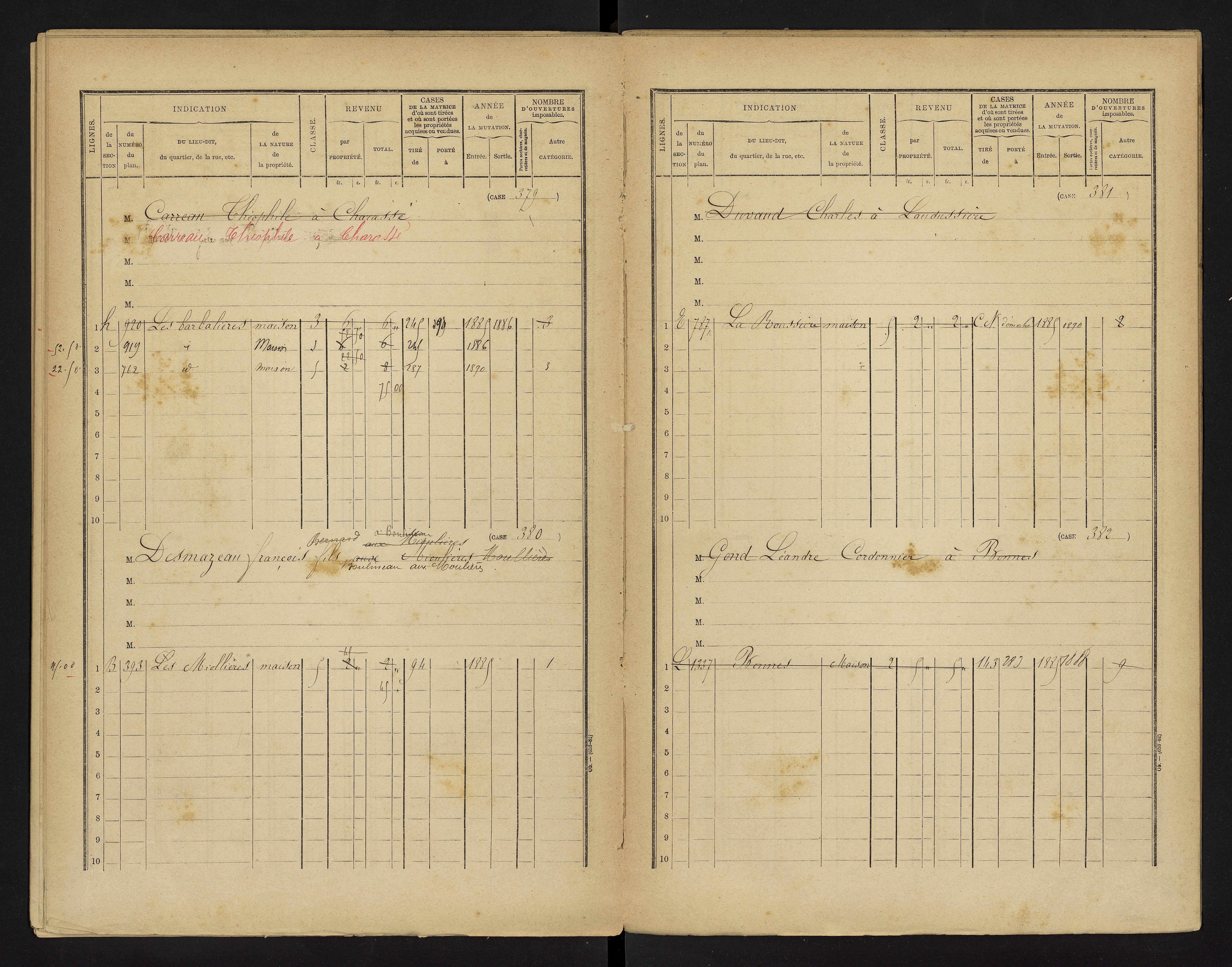 Bonnes - FRAD086_cadastre Cases 1-480 
