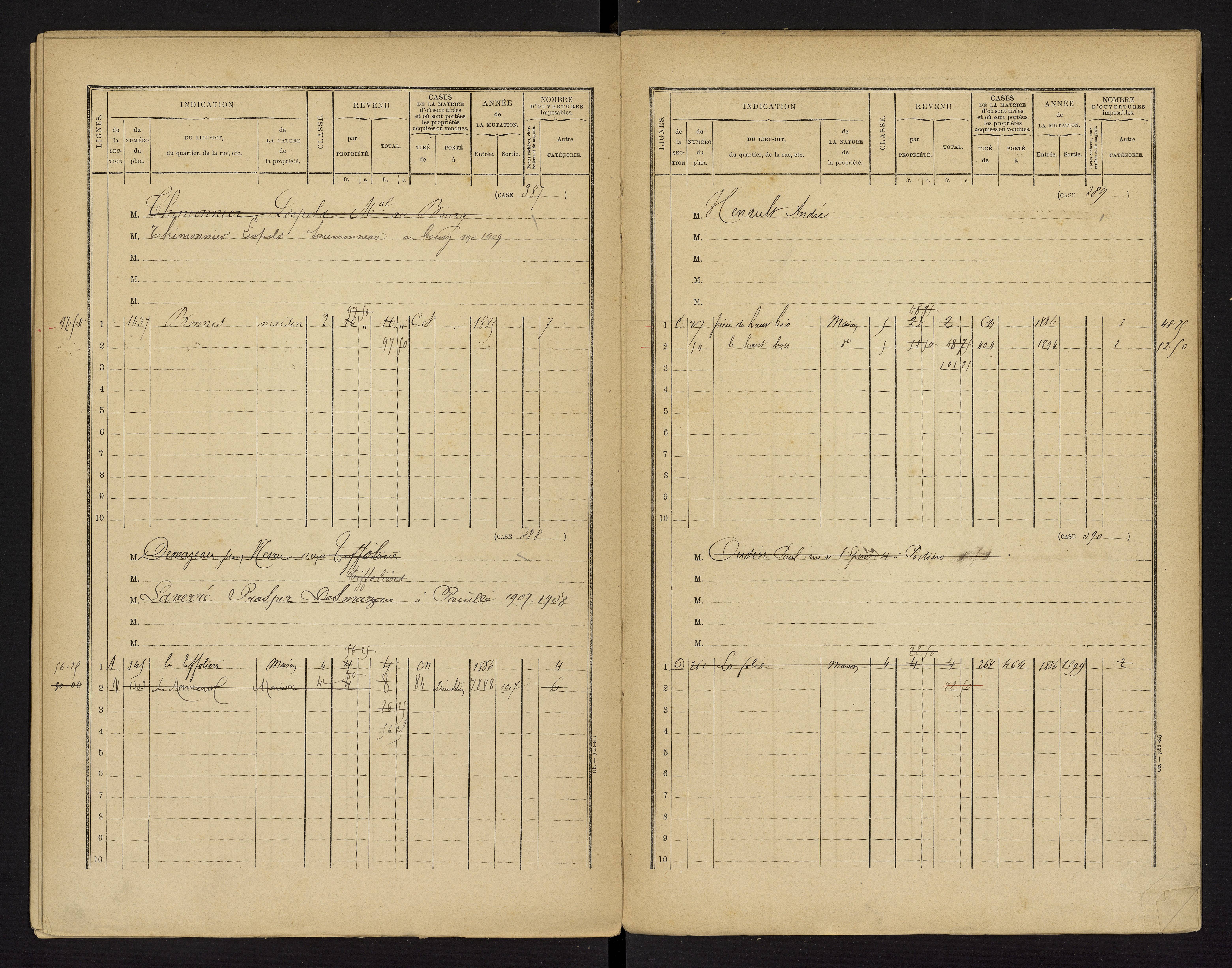 Bonnes - FRAD086_cadastre Cases 1-480 