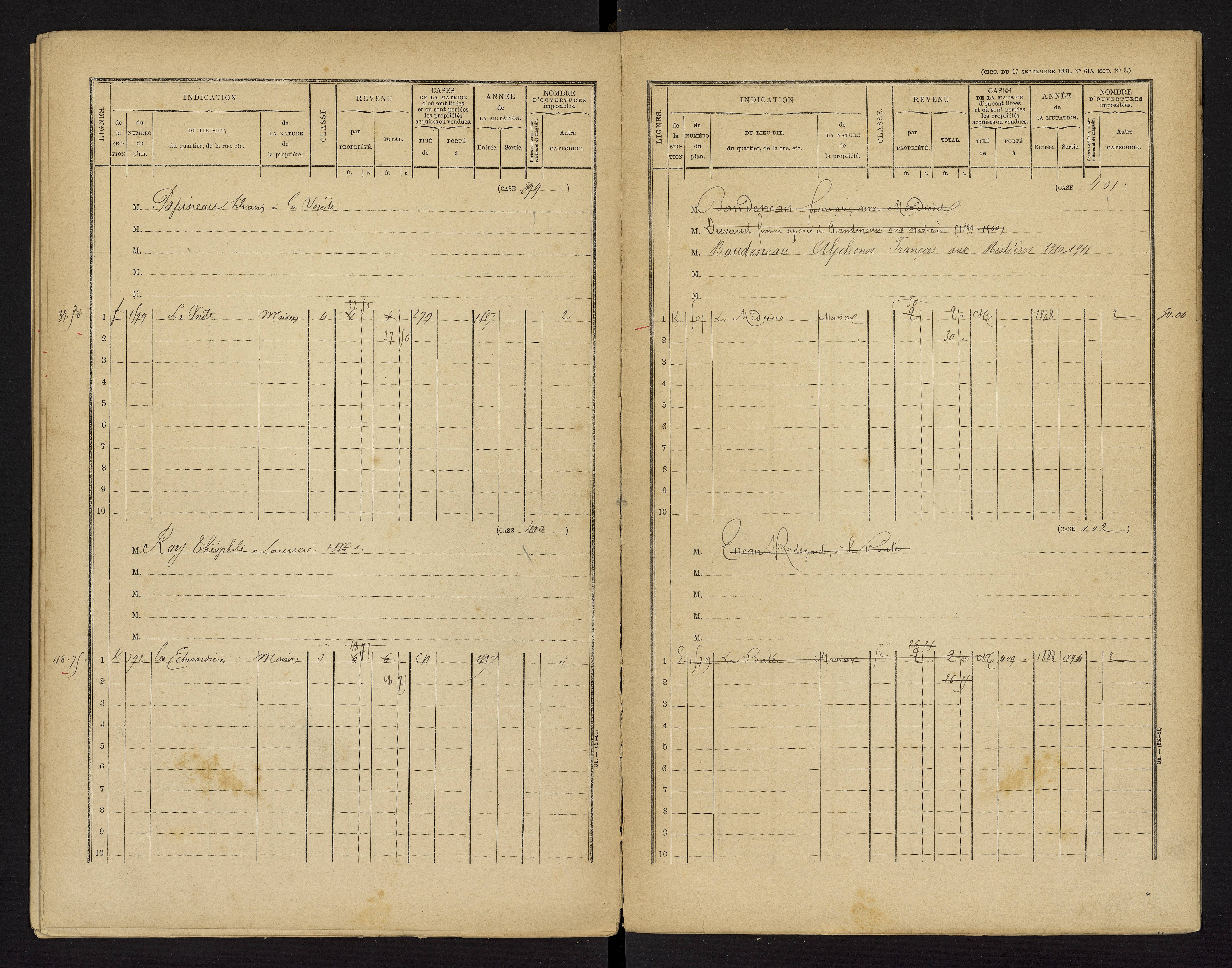 Bonnes - FRAD086_cadastre Cases 1-480 