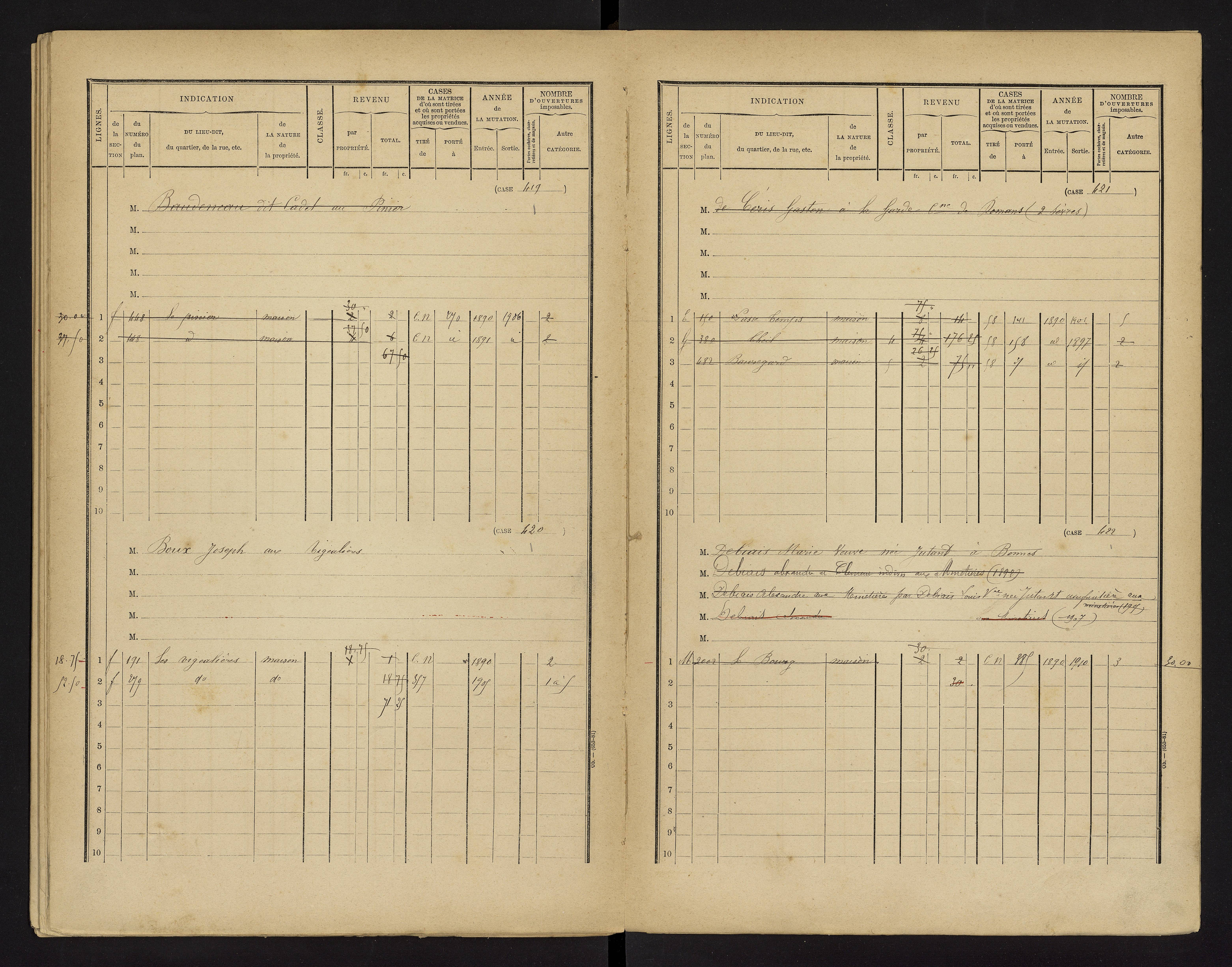 Bonnes - FRAD086_cadastre Cases 1-480 