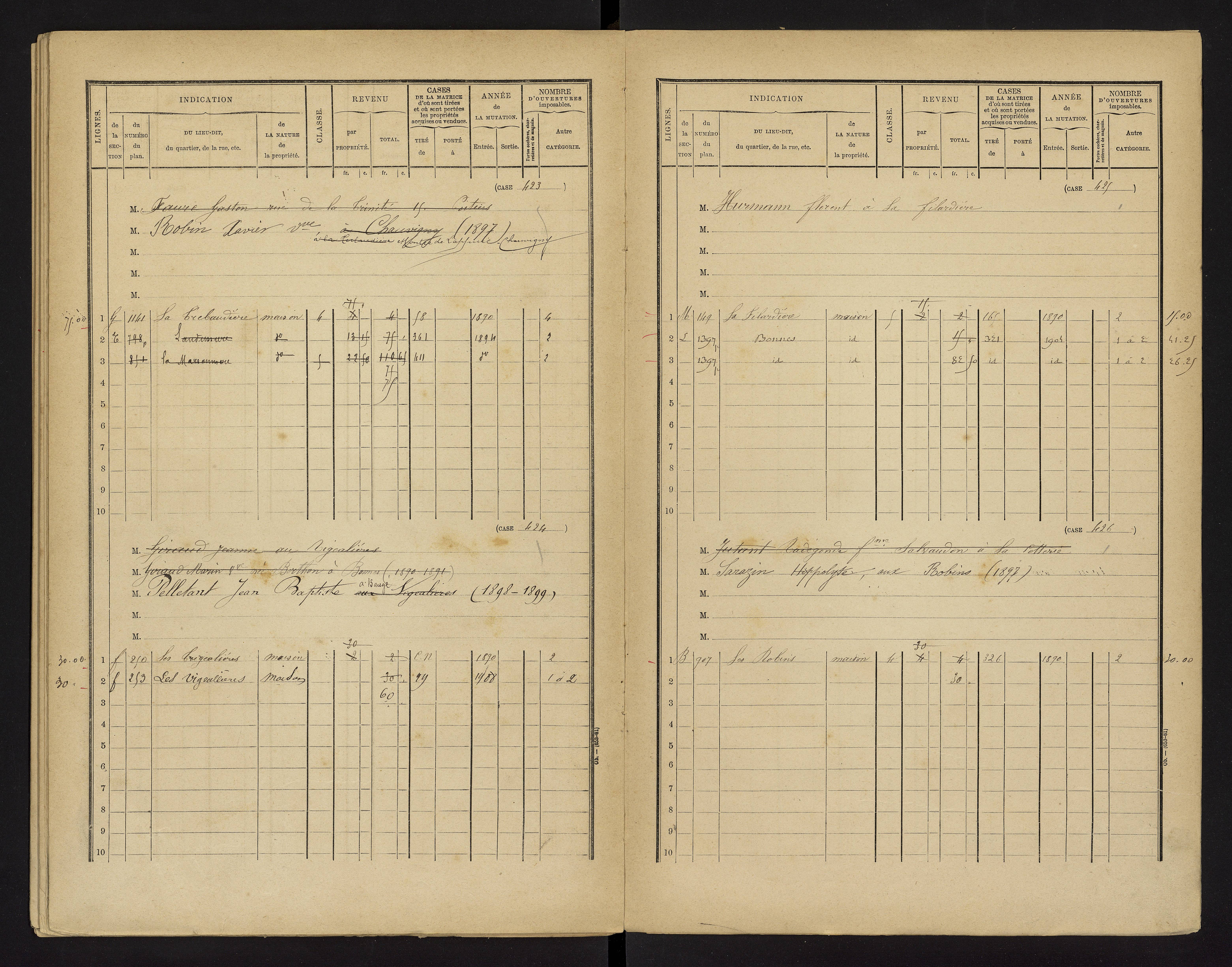 Bonnes - FRAD086_cadastre Cases 1-480 