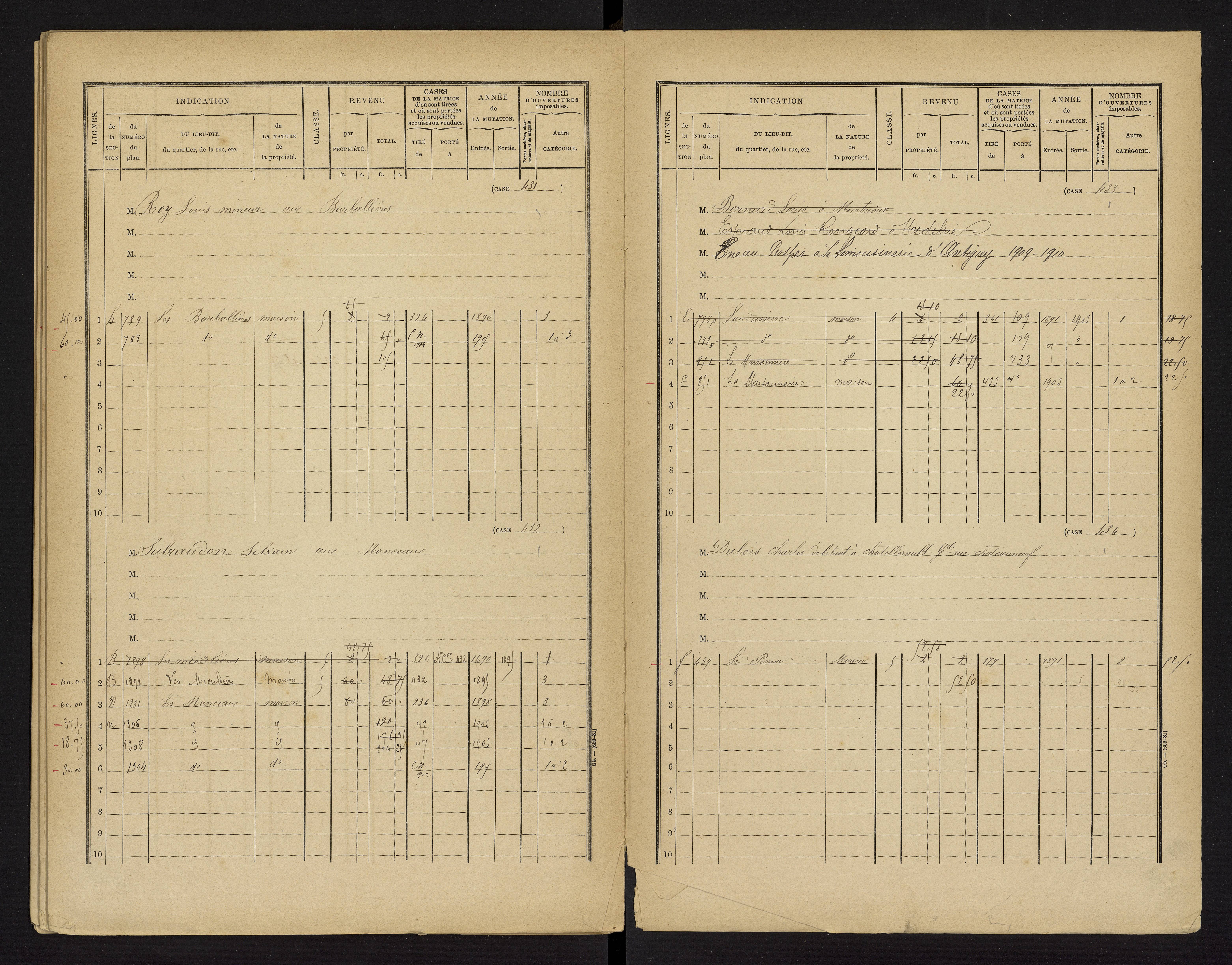 Bonnes - FRAD086_cadastre Cases 1-480 
