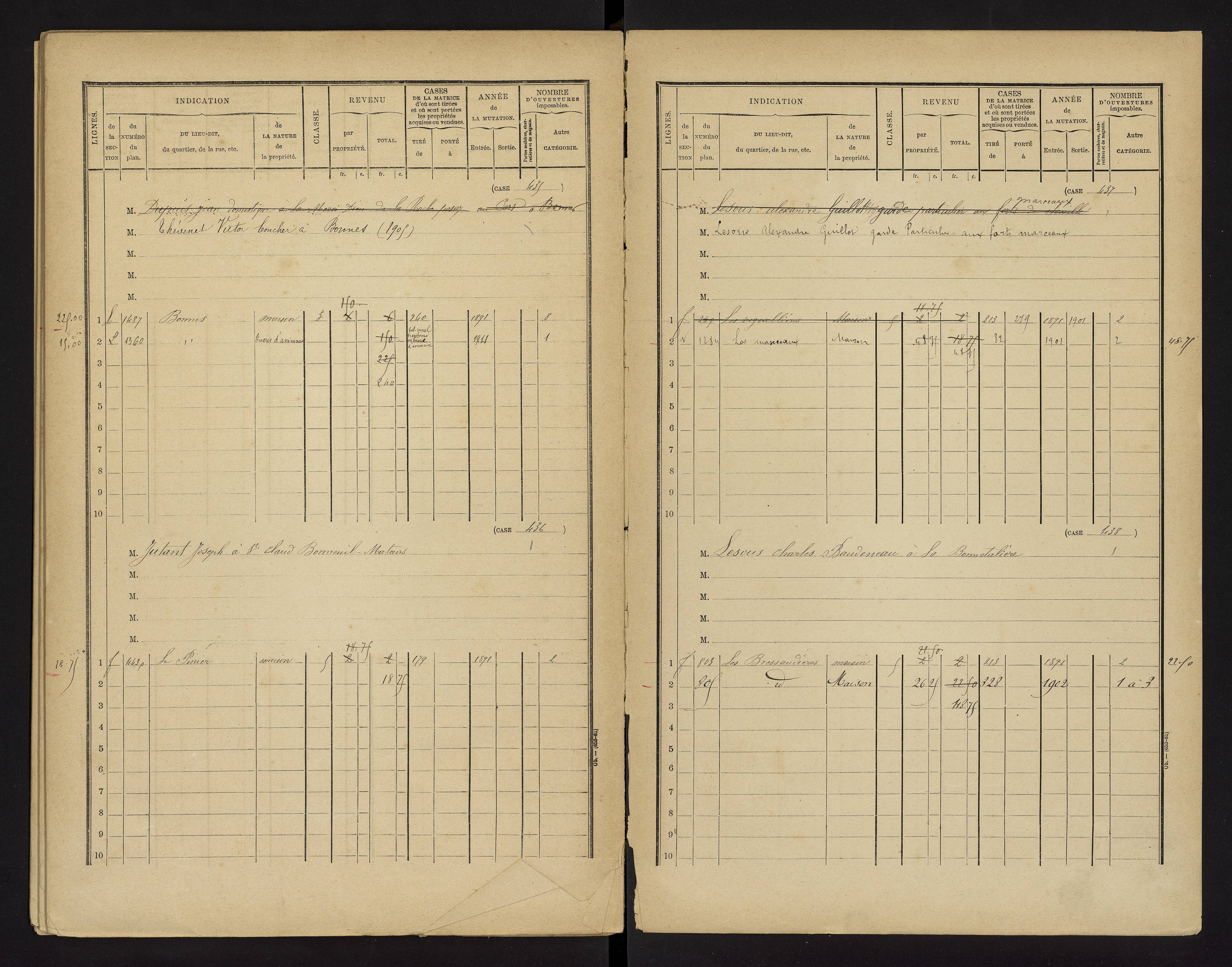 Bonnes - FRAD086_cadastre Cases 1-480 