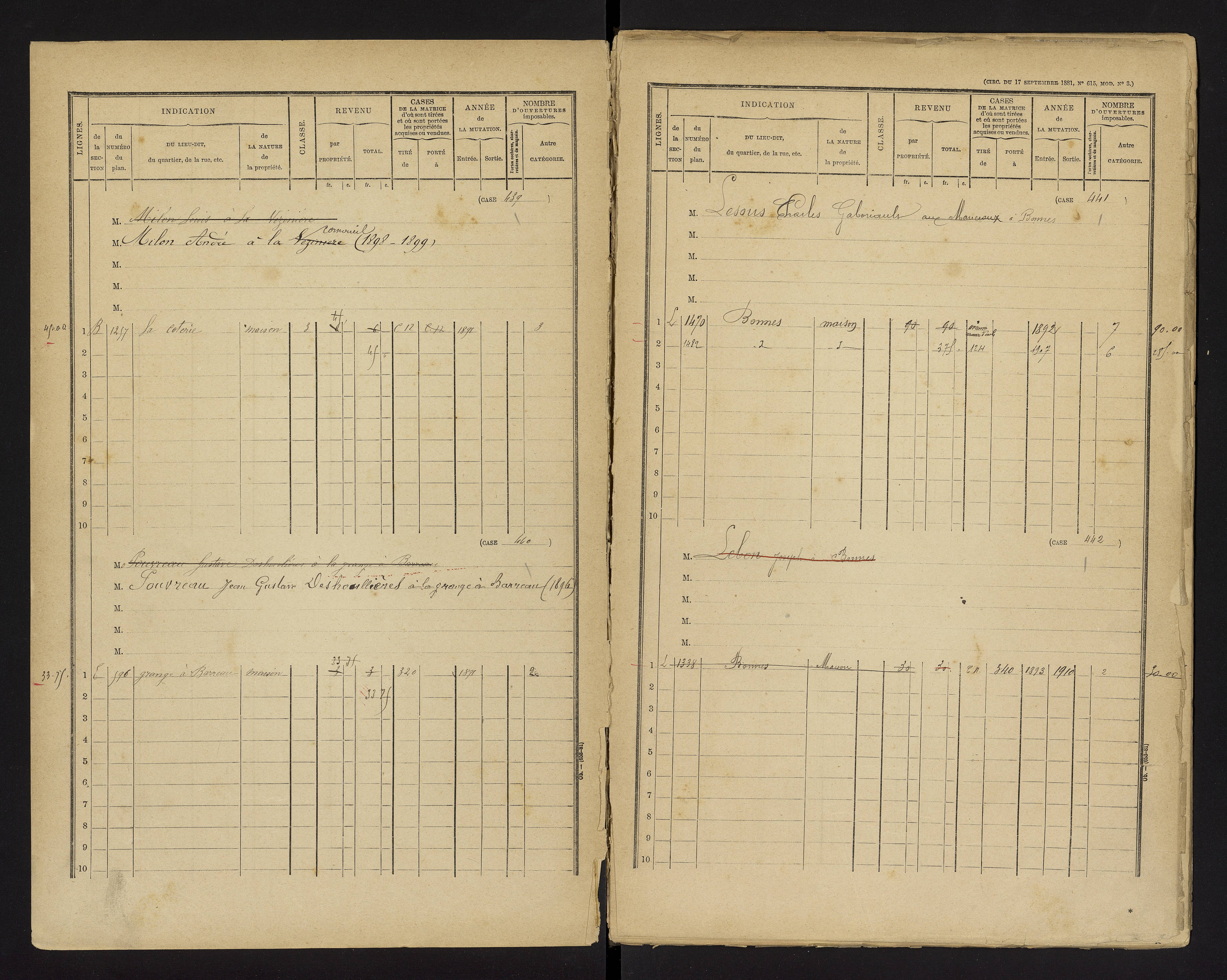 Bonnes - FRAD086_cadastre Cases 1-480 