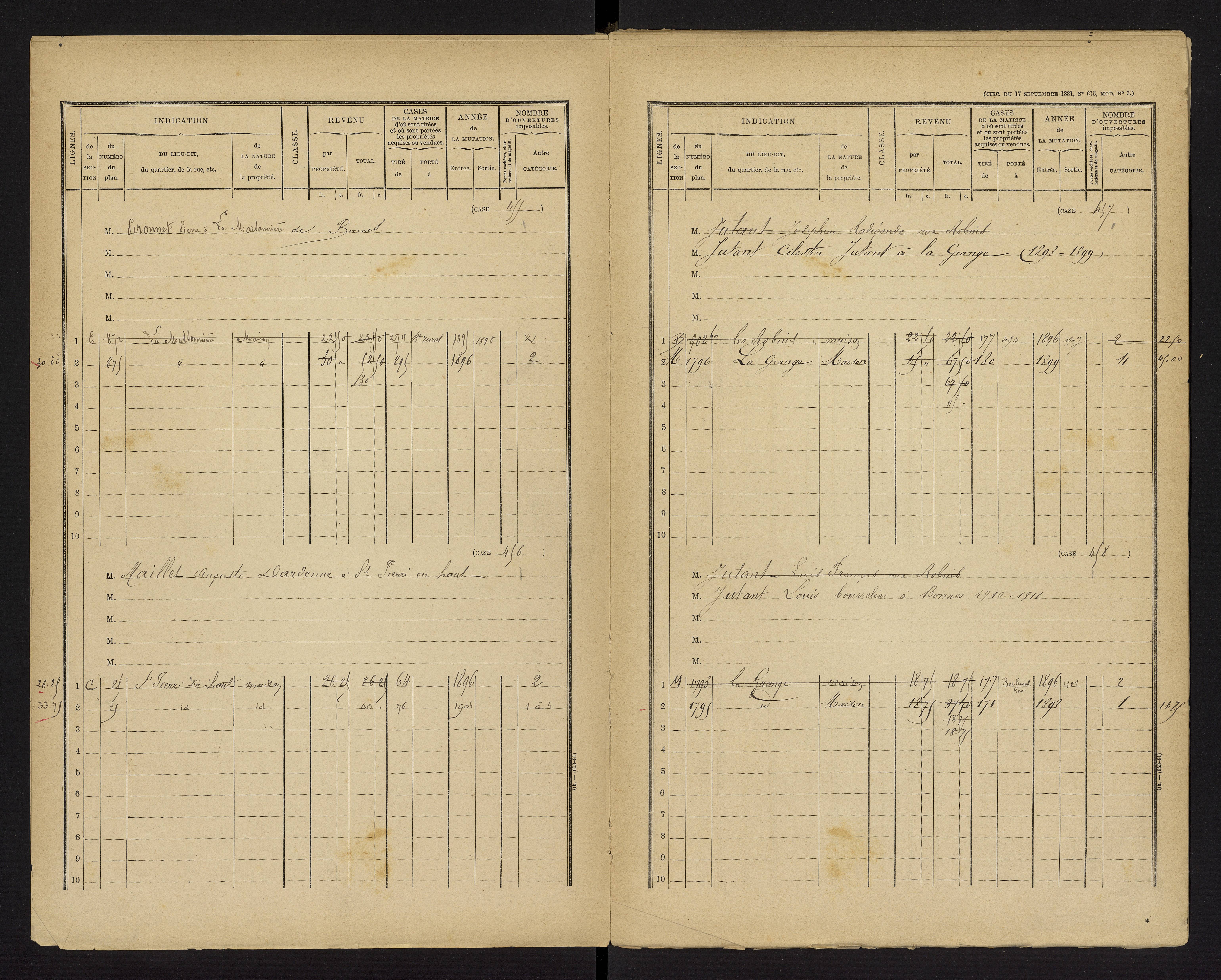 Bonnes - FRAD086_cadastre Cases 1-480 