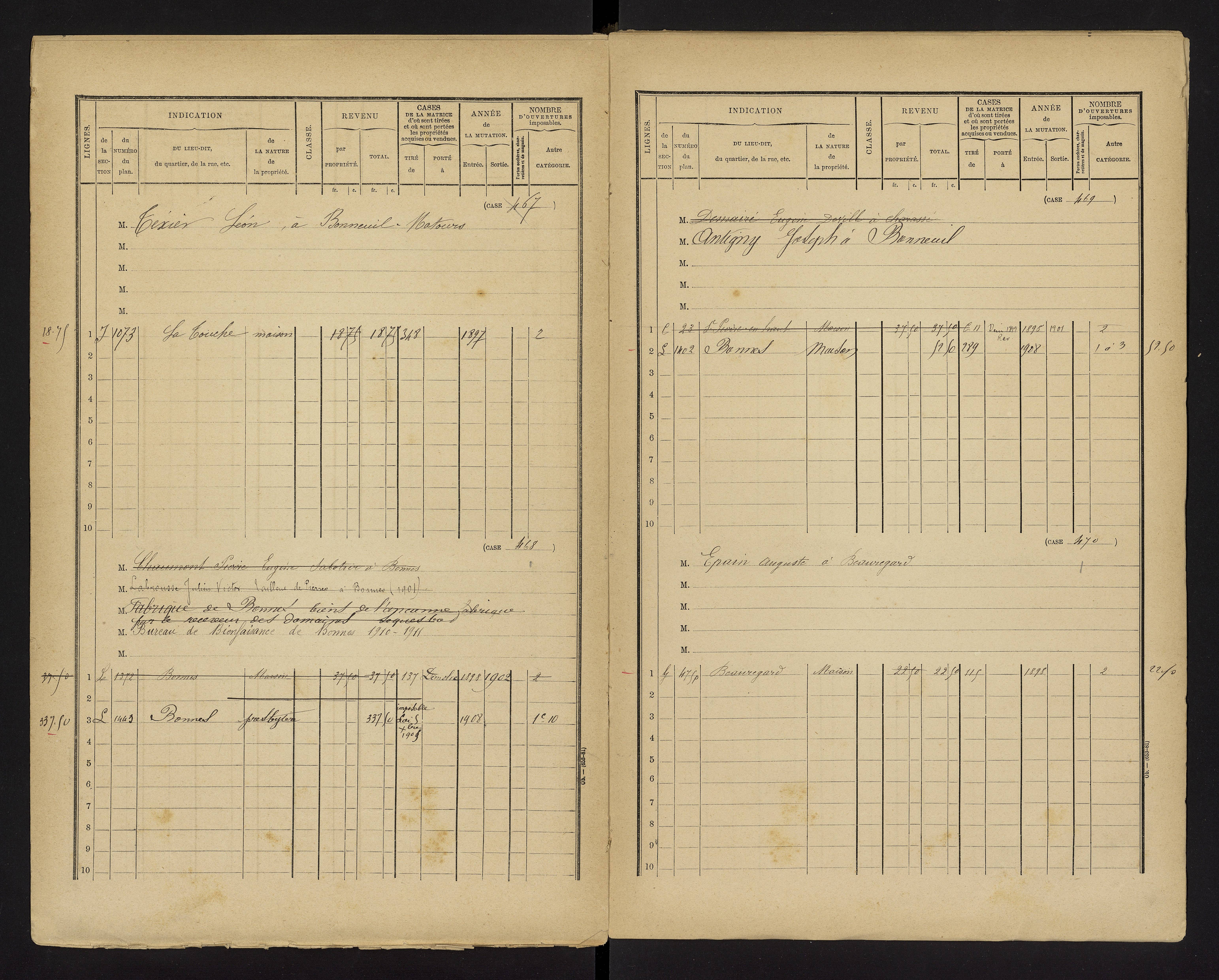 Bonnes - FRAD086_cadastre Cases 1-480 