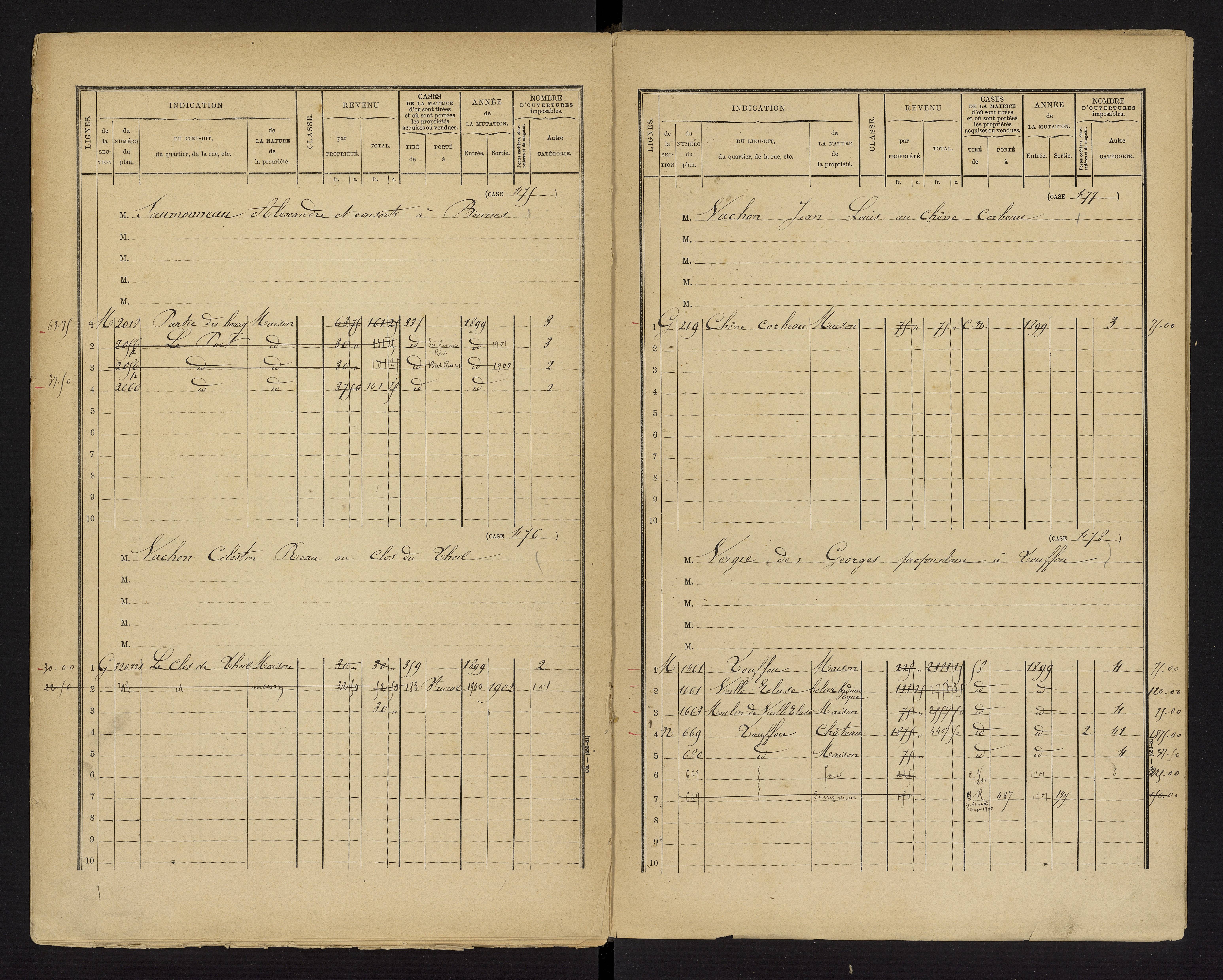 Bonnes - FRAD086_cadastre Cases 1-480 