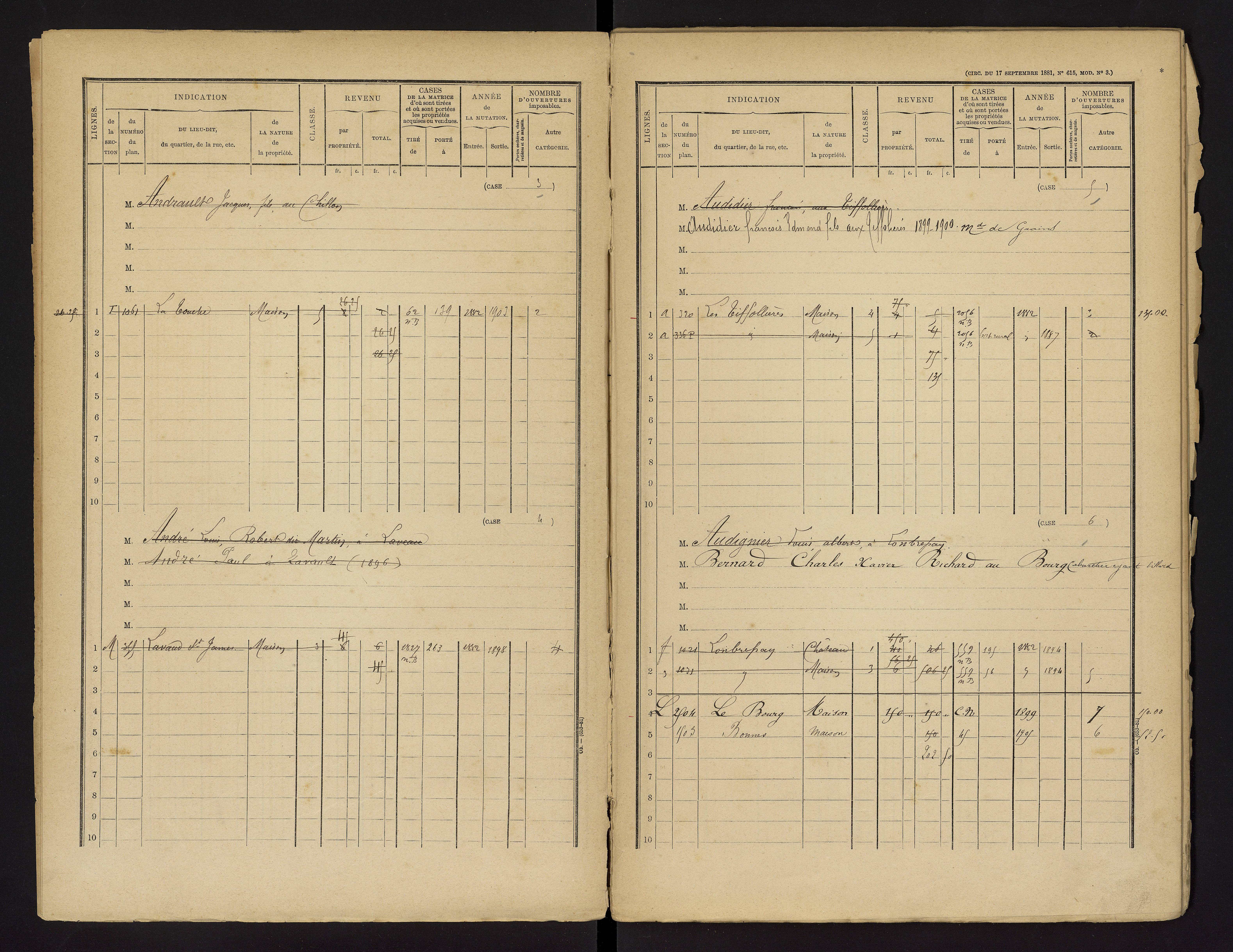 Bonnes - FRAD086_cadastre Cases 1-480 