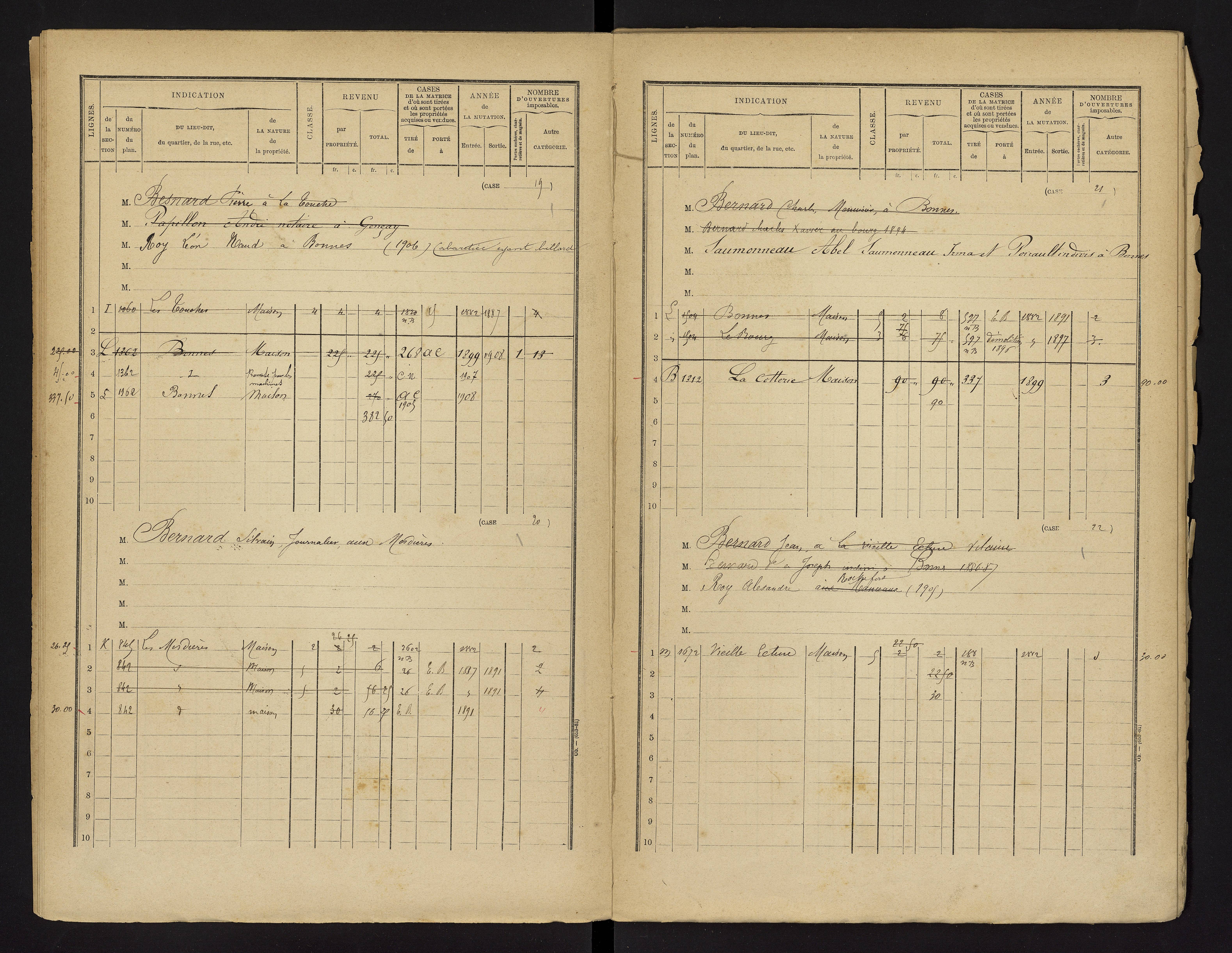 Bonnes - FRAD086_cadastre Cases 1-480 