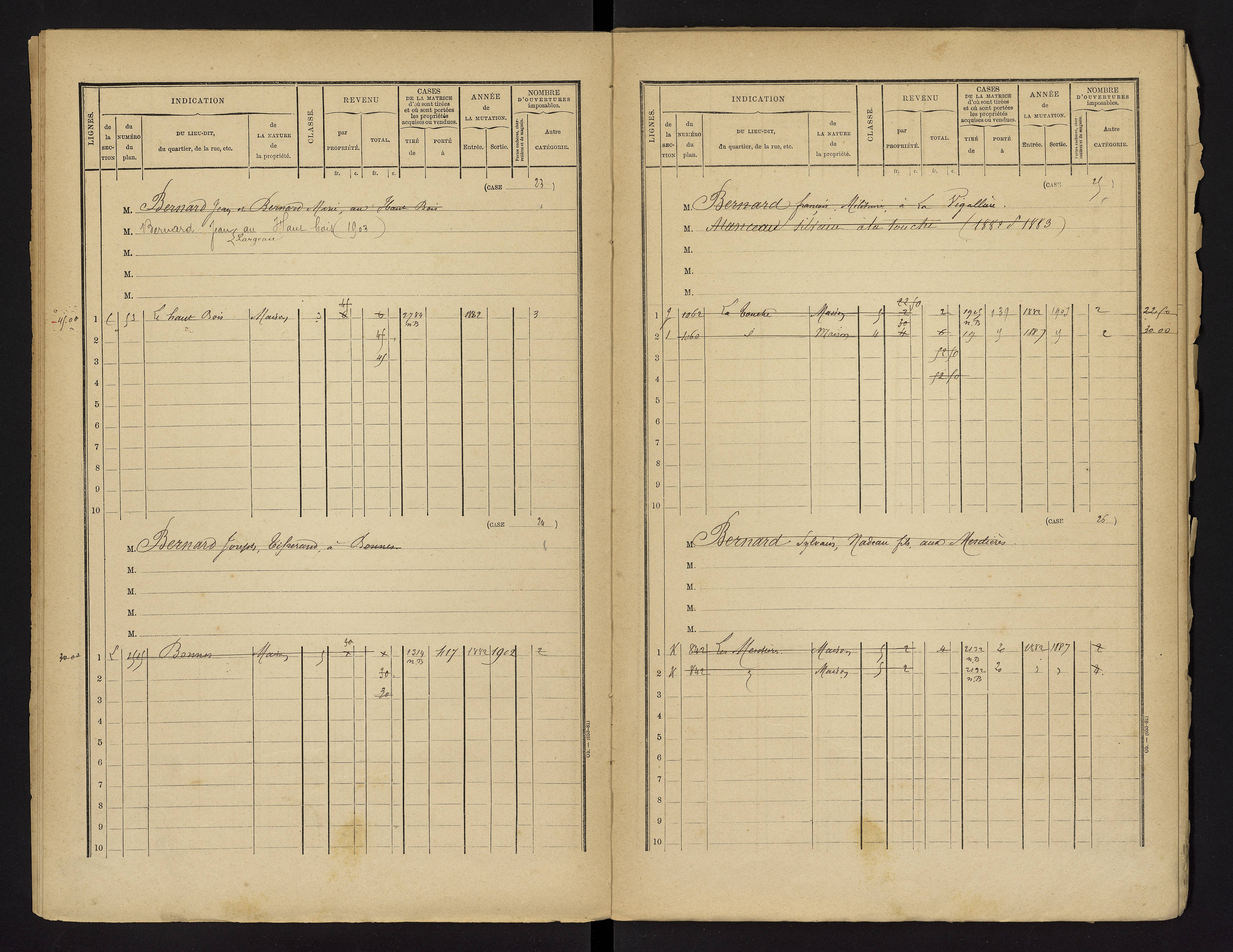Bonnes - FRAD086_cadastre Cases 1-480 