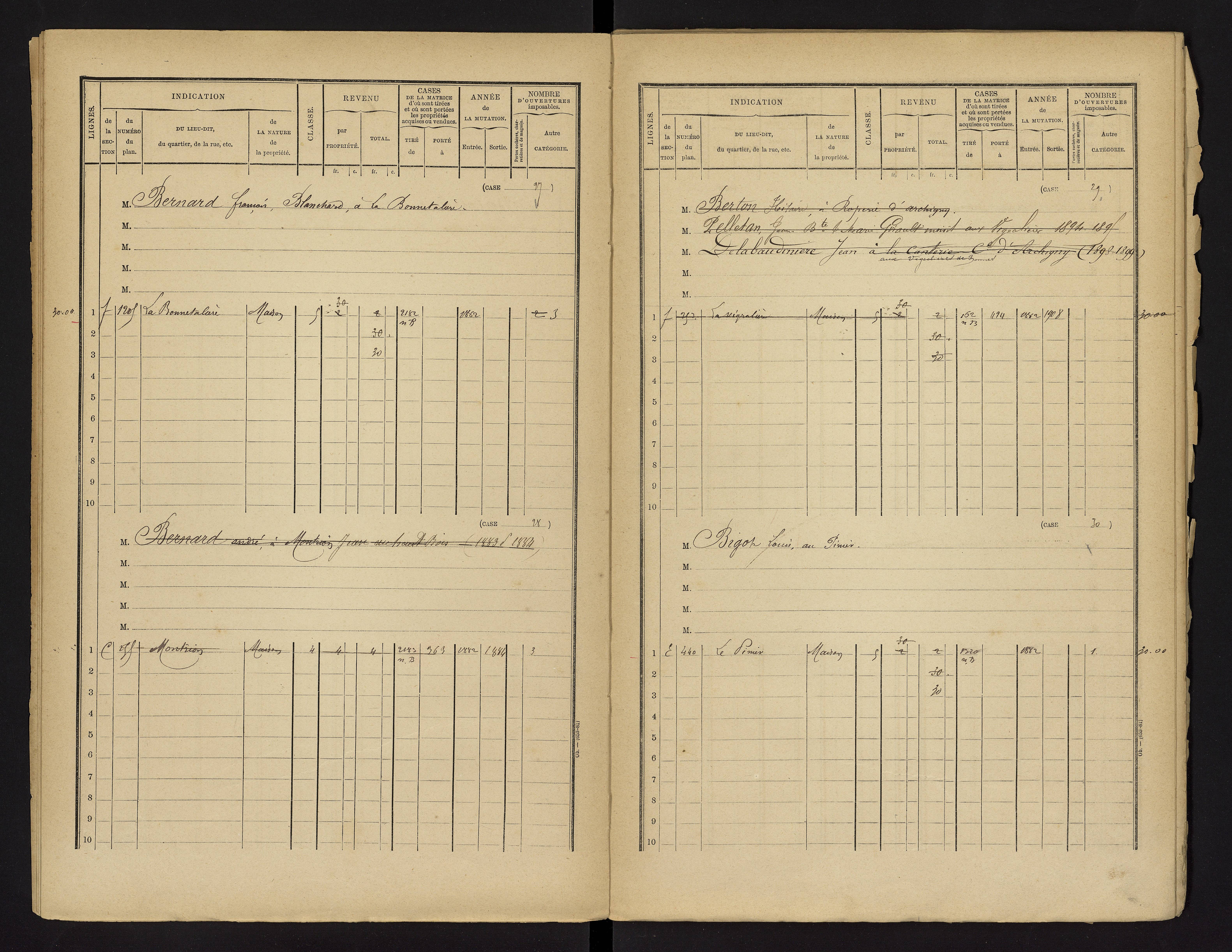 Bonnes - FRAD086_cadastre Cases 1-480 