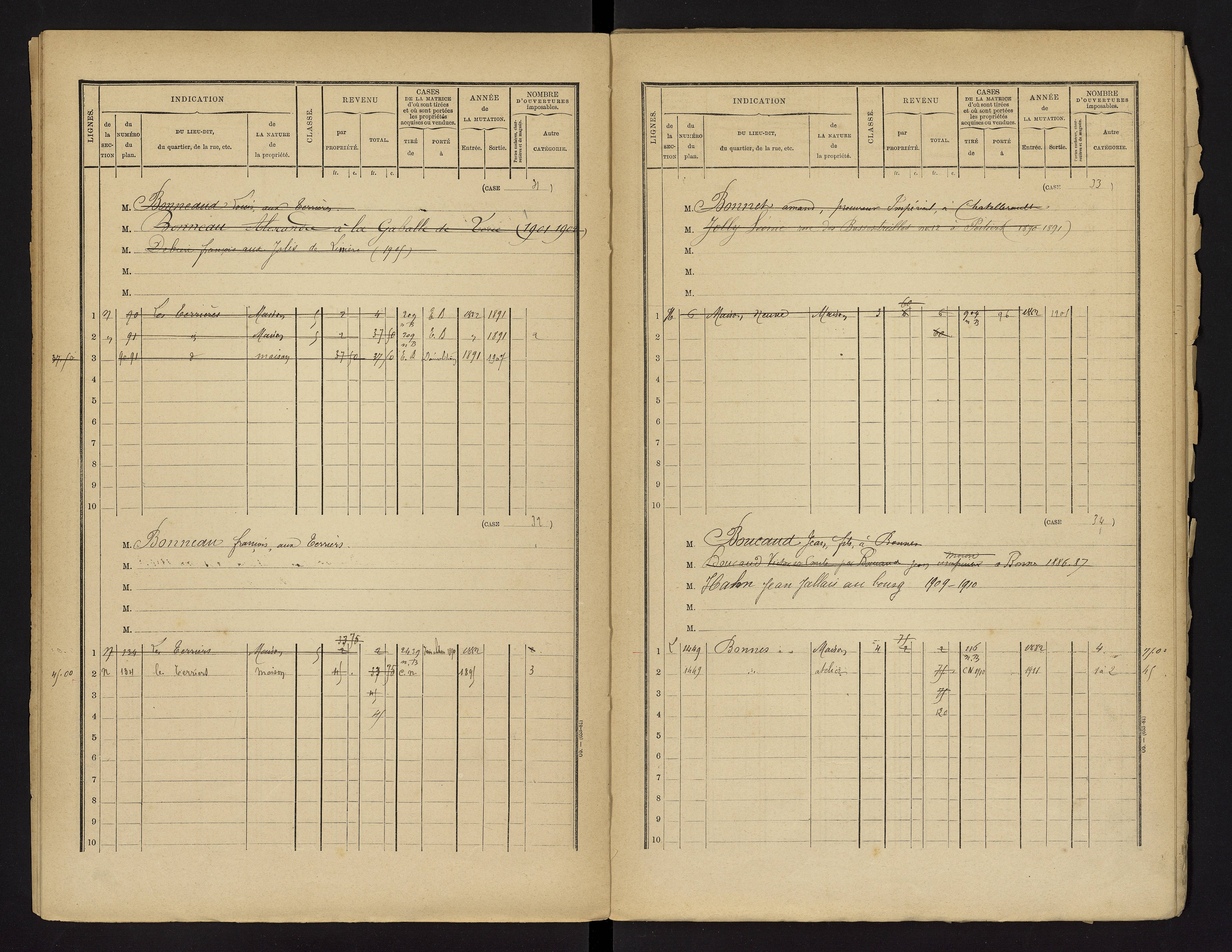 Bonnes - FRAD086_cadastre Cases 1-480 