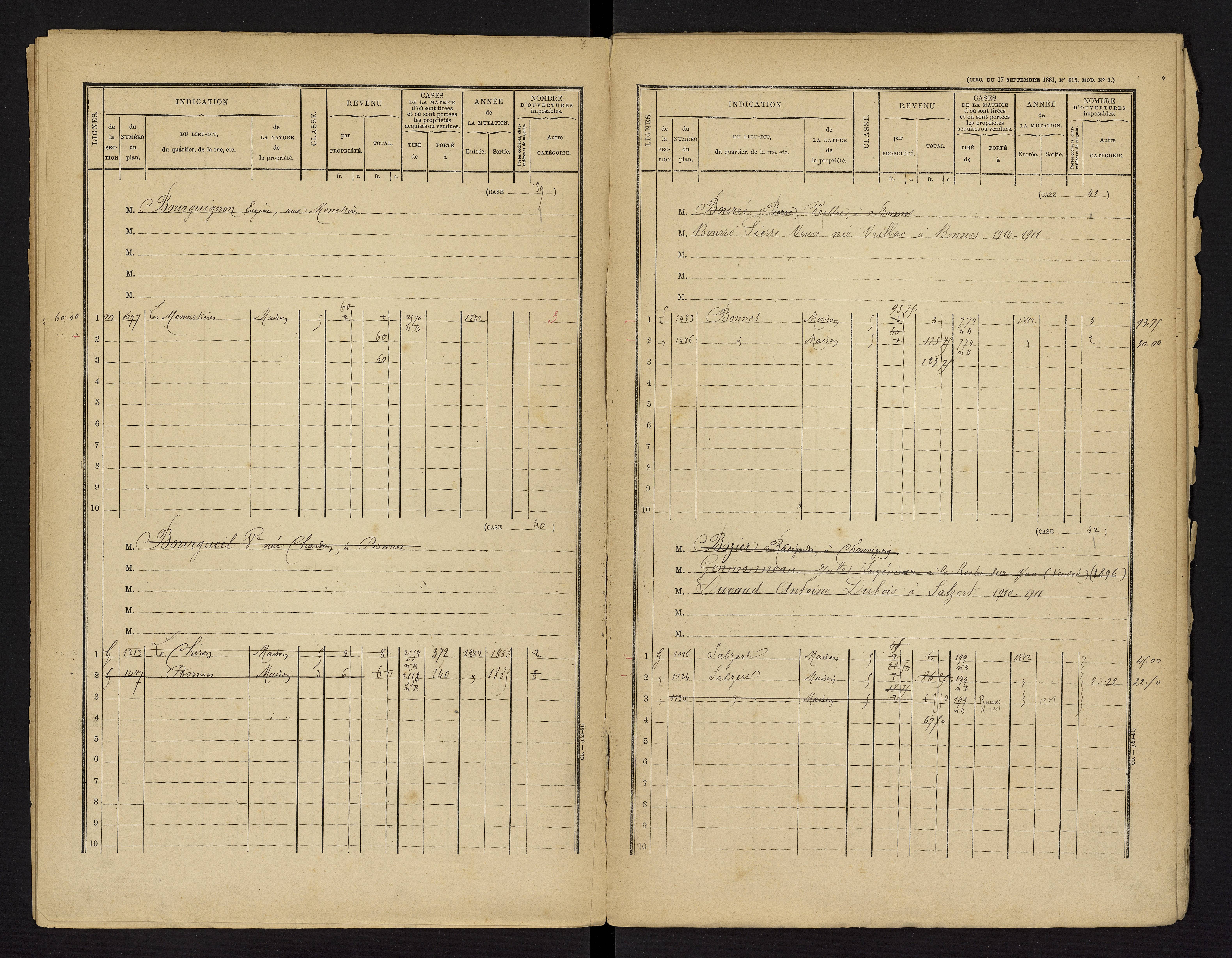 Bonnes - FRAD086_cadastre Cases 1-480 