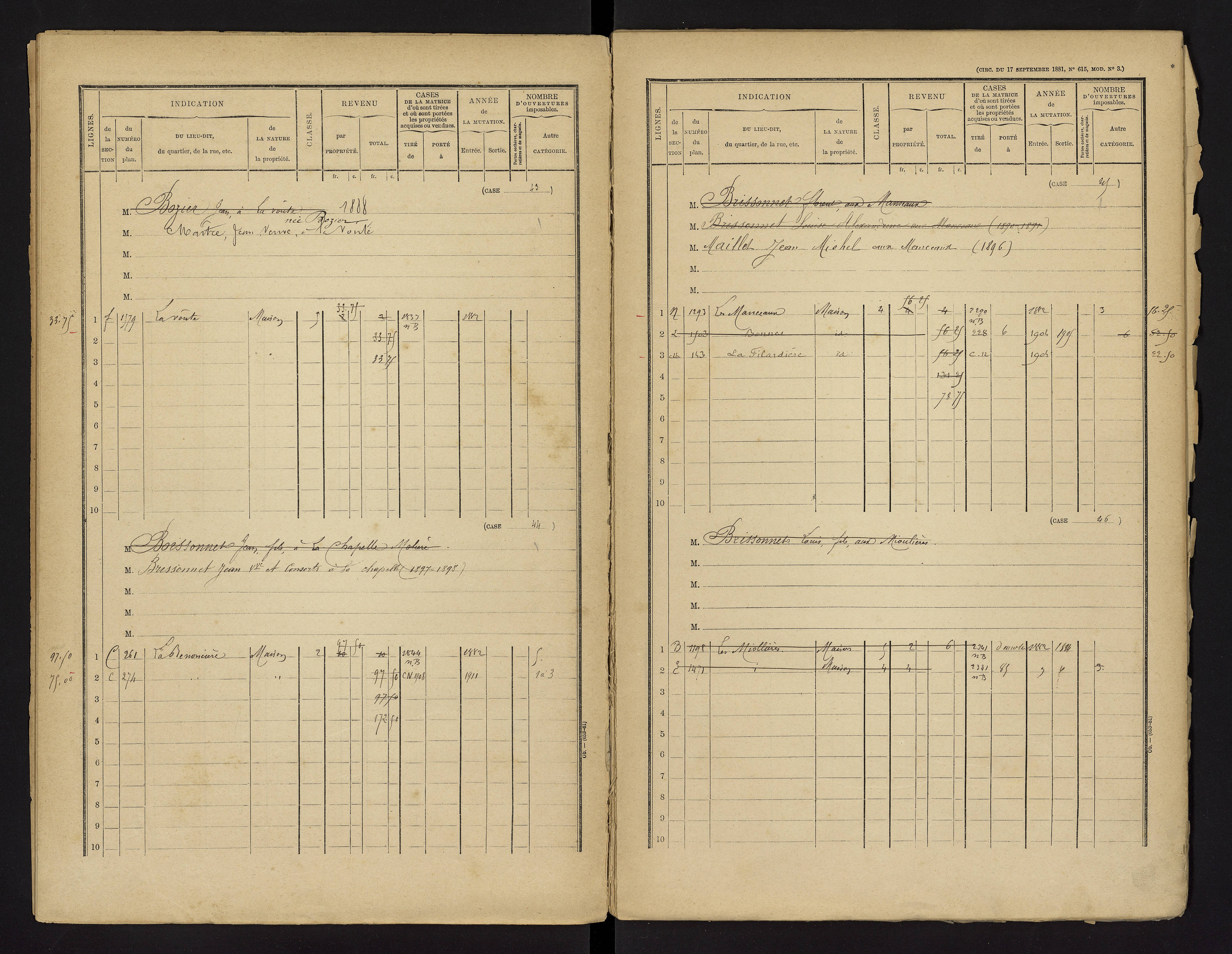 Bonnes - FRAD086_cadastre Cases 1-480 