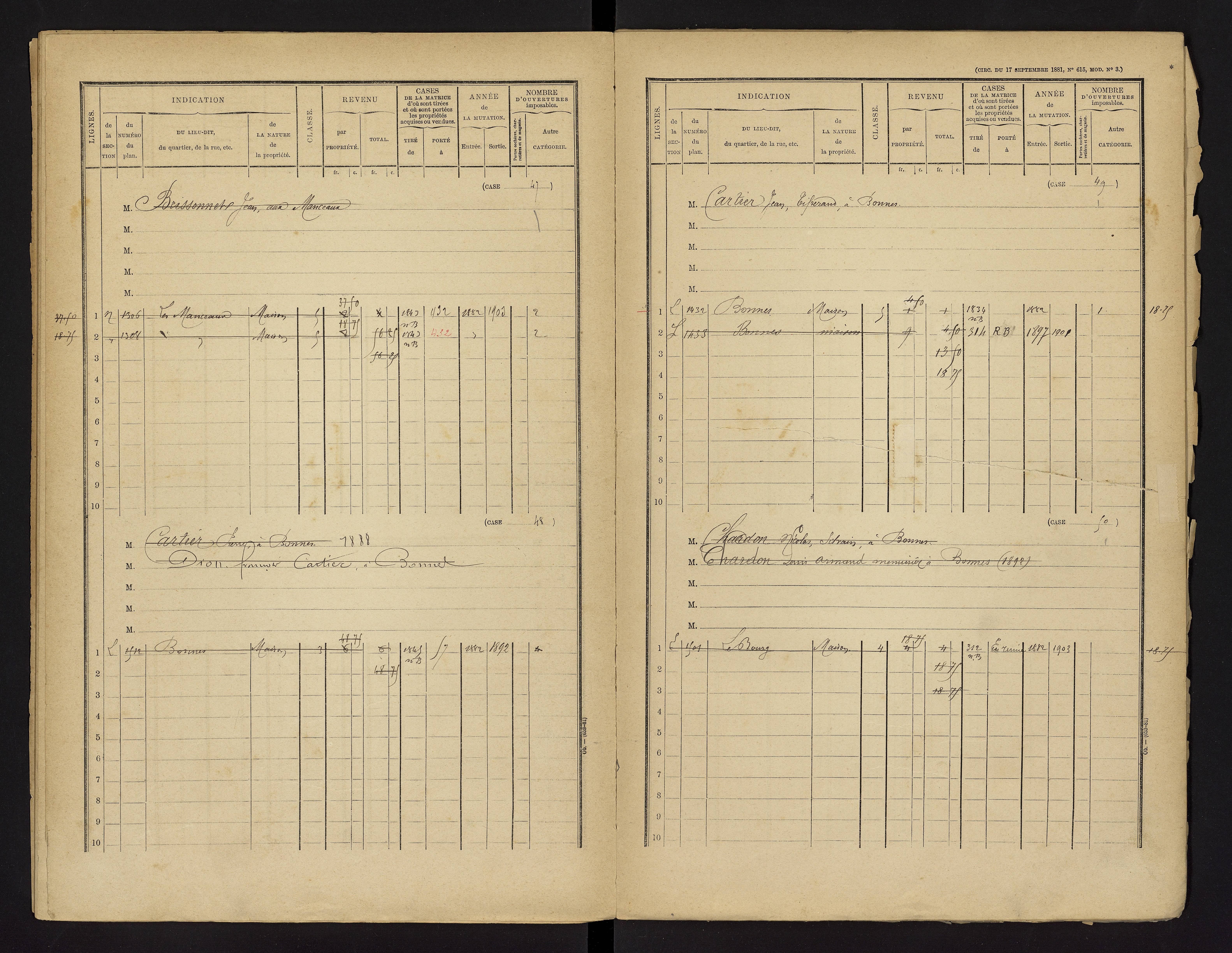 Bonnes - FRAD086_cadastre Cases 1-480 