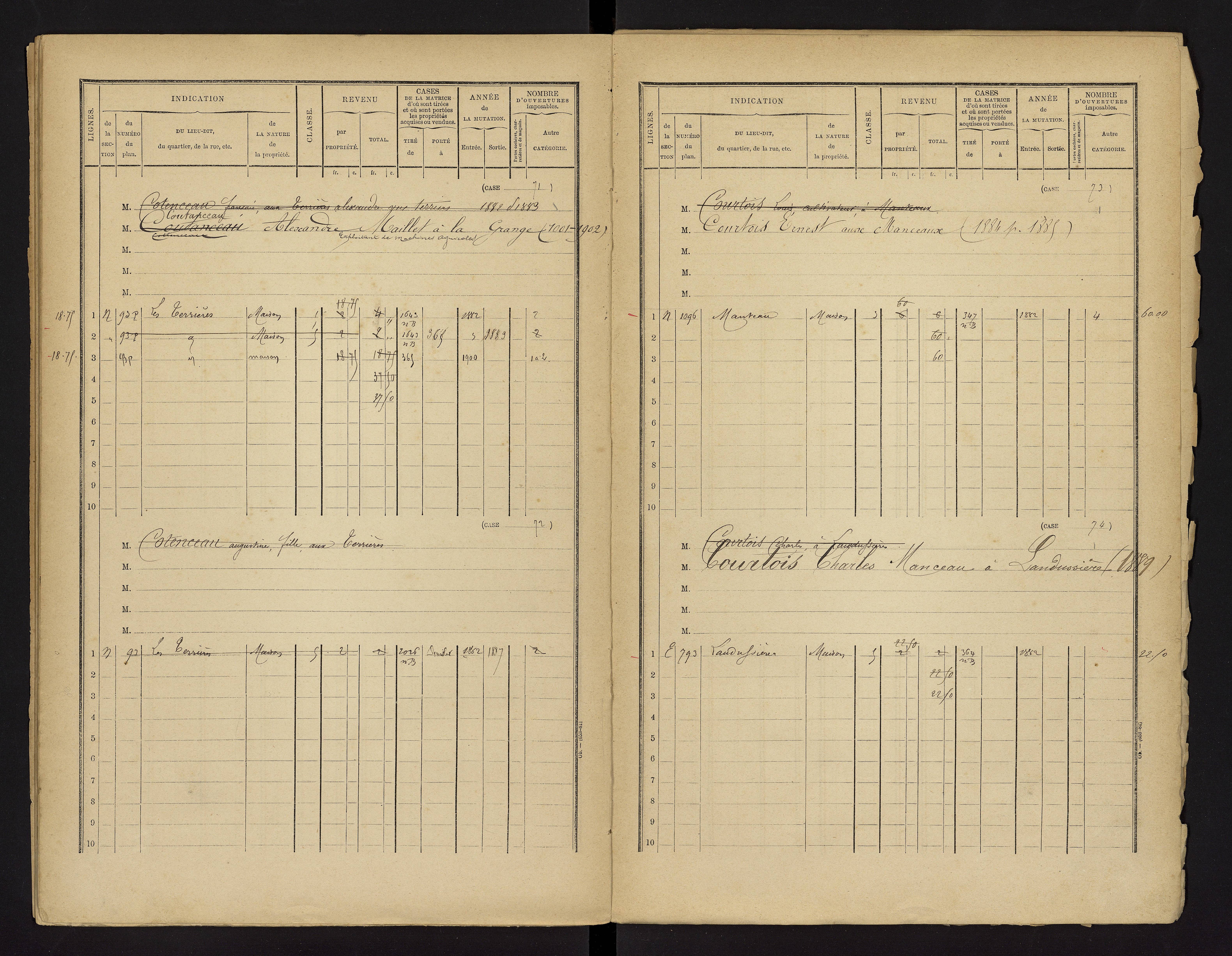 Bonnes - FRAD086_cadastre Cases 1-480 