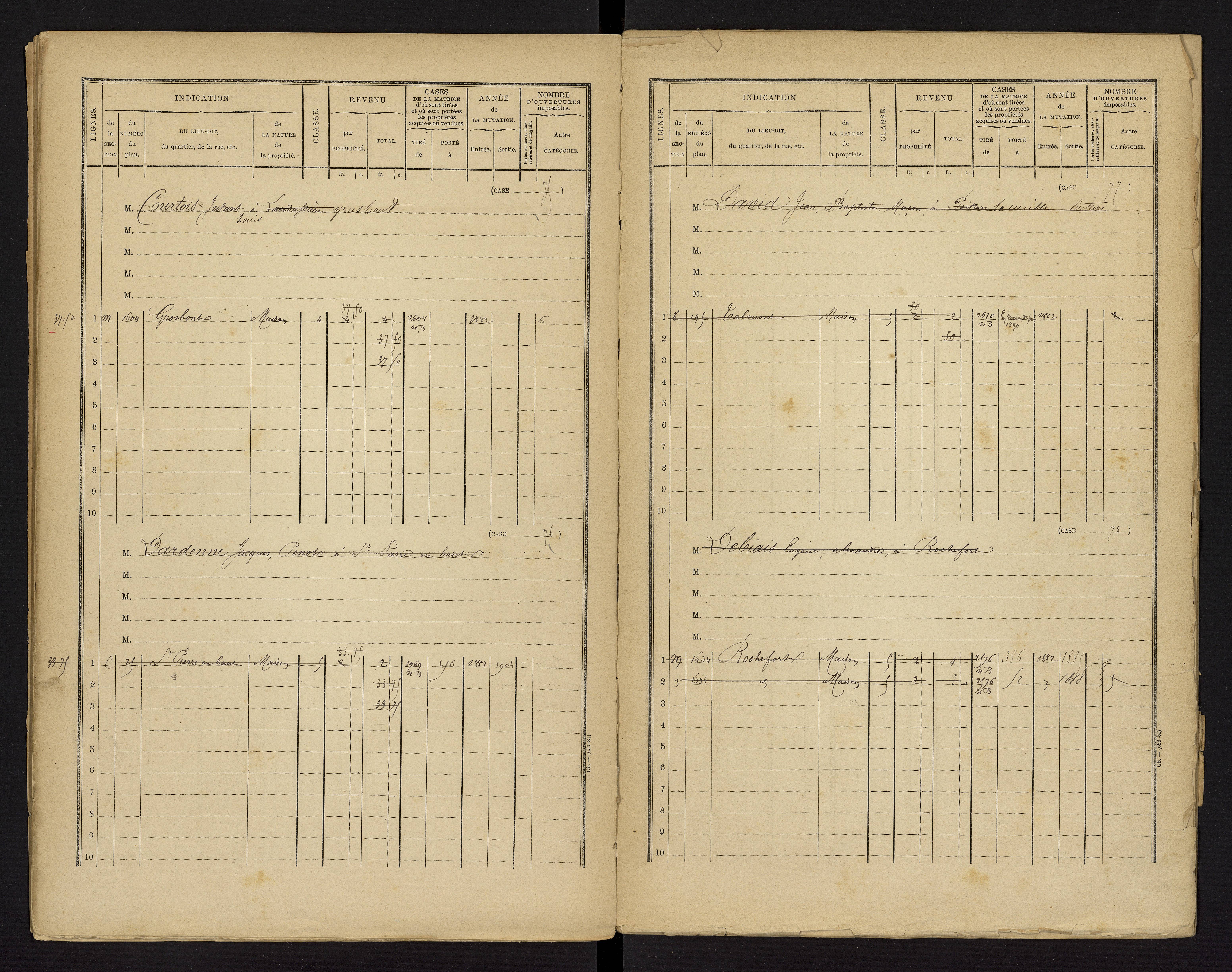 Bonnes - FRAD086_cadastre Cases 1-480 